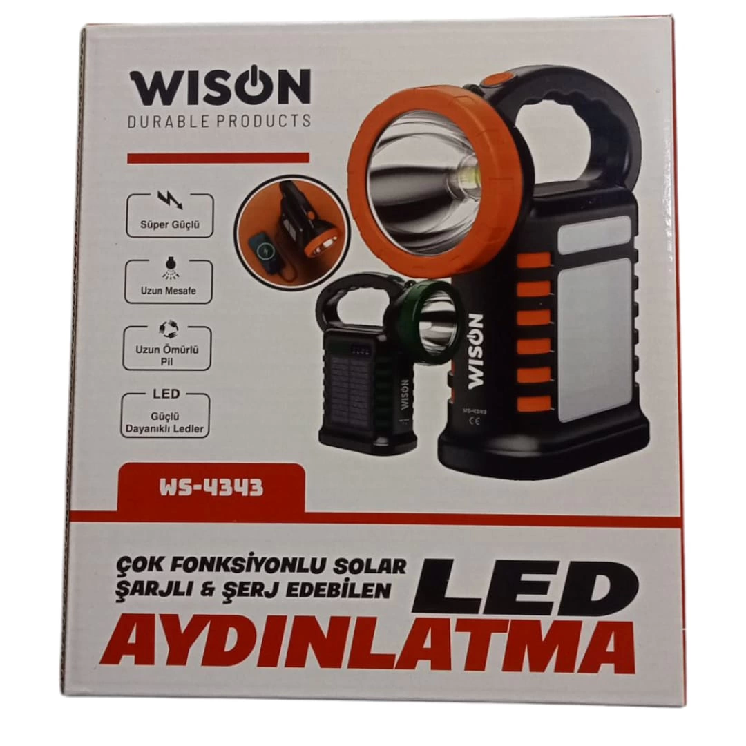 Wıson Ws-4343 Çok Fonksiyonlu Solar Şarjlı Powerbanklı Kamp Lambası - Lisinya