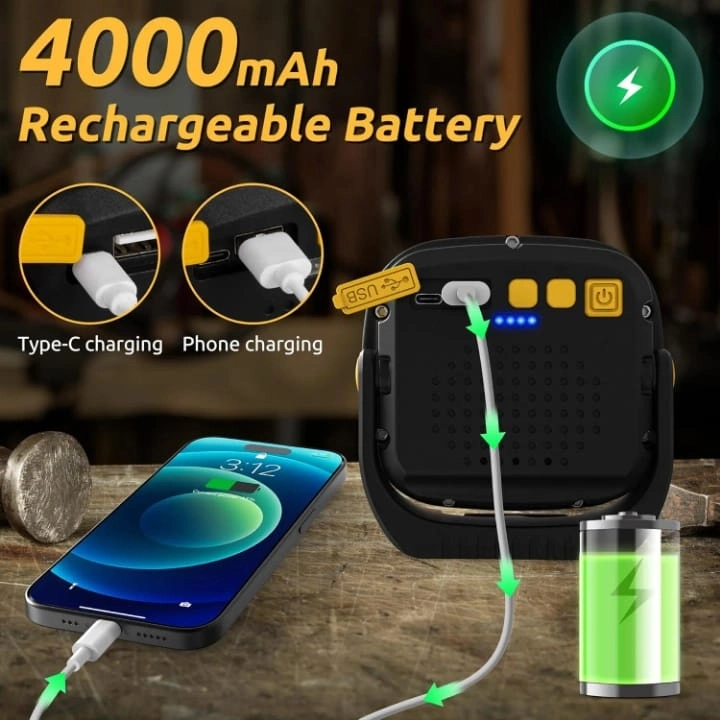 Wison Ws-582 Powerbank Özellikli Tripod Bağlantılı Mıknatıslı 3500 Lümen Usb Şarjlı Çalışma Feneri - Lisinya