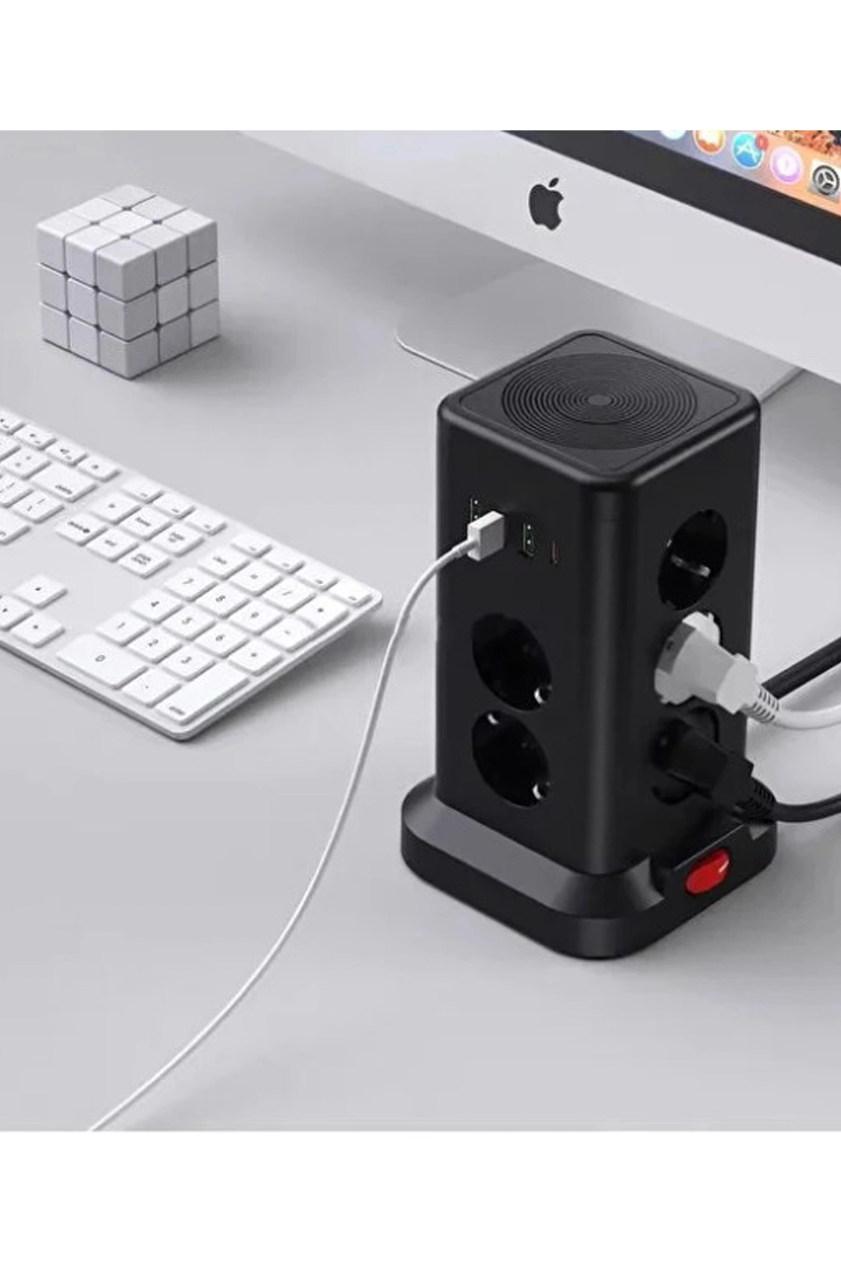 Wp711 Akım Korumalı Priz Kablosuz Şarj İstasyonu 11x Soket 3x Usb 1xtype-c Kablolu Grup Priz - Lisinya