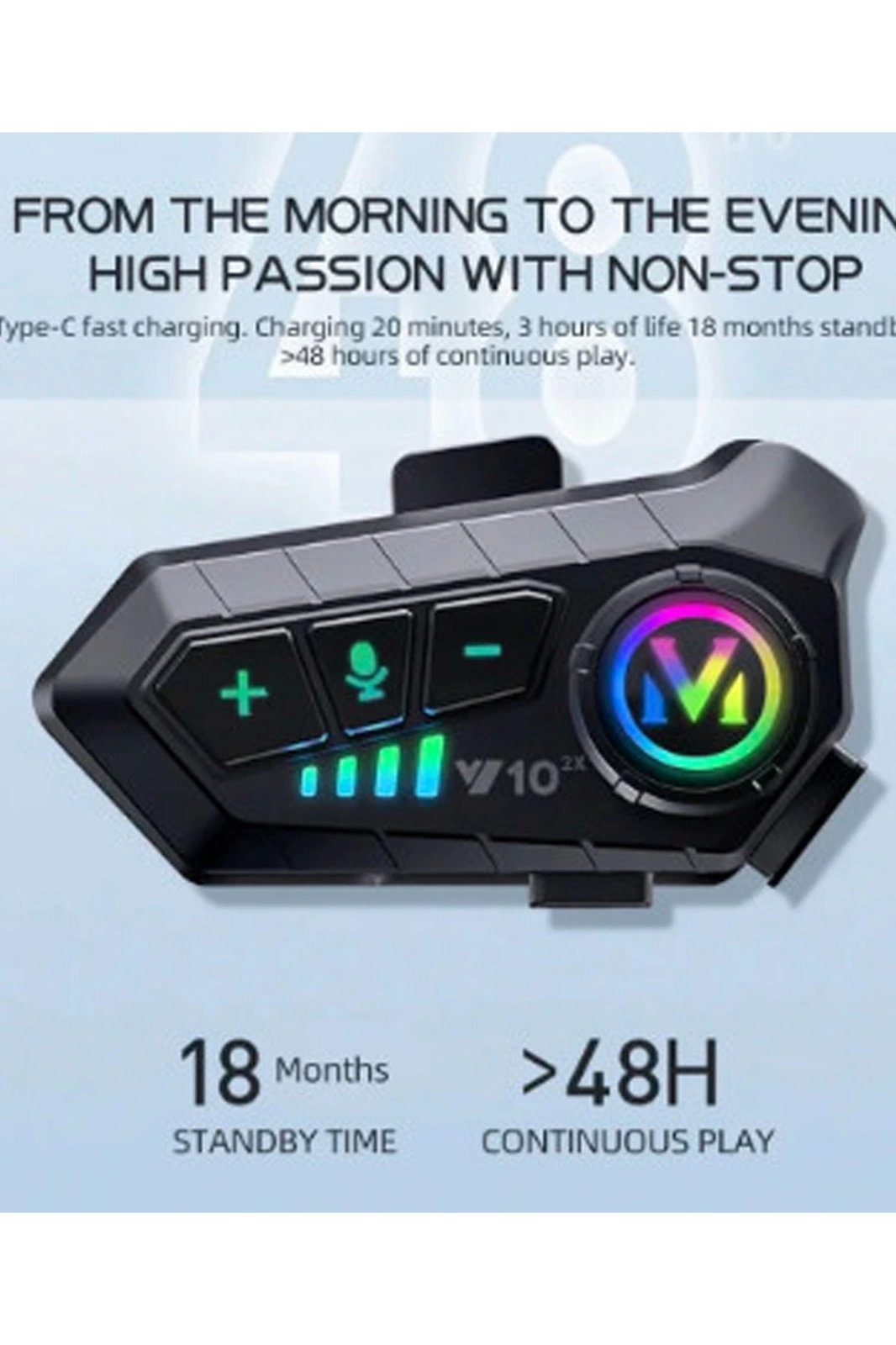 y10 2x Motosiklet Kask İntercom Çift Eşleşme Rgb Işıklı Bluetooth Kulaklık 5,3 - Lisinya y10 2x Motosiklet Kask İntercom Çift Eşleşme Rgb Işıklı Bluetooth Kulaklık 5,3 - Lisinya