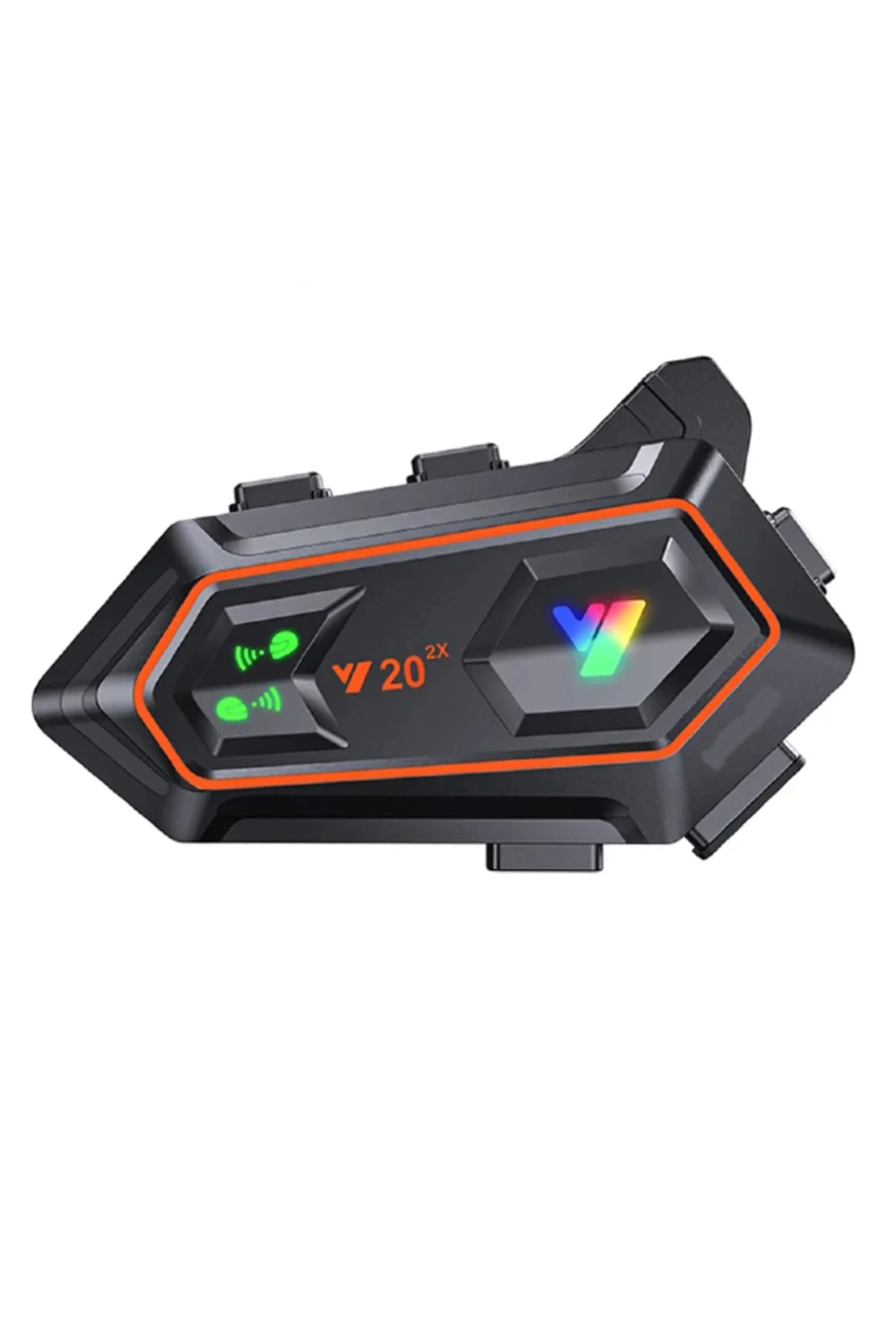 Y20 2x 1000m Telsiz Mesafeli 2 Kişi Bağlantılı Bluetooth Kask Kulaklık Fenerli İntercom - Lisinya