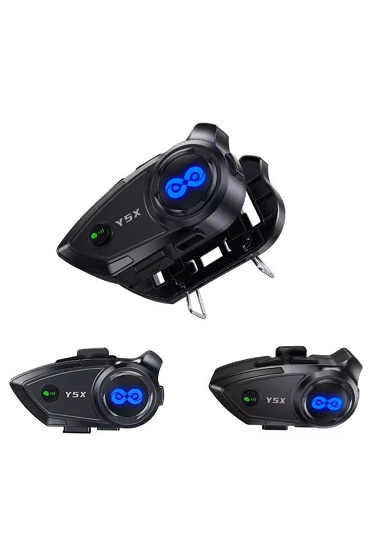 Y5x Rgb Işıklı Intercom 5 Kişi Bağlantılı 1000mah Motosiklet Bluetooth Kulaklık Seti - Lisinya