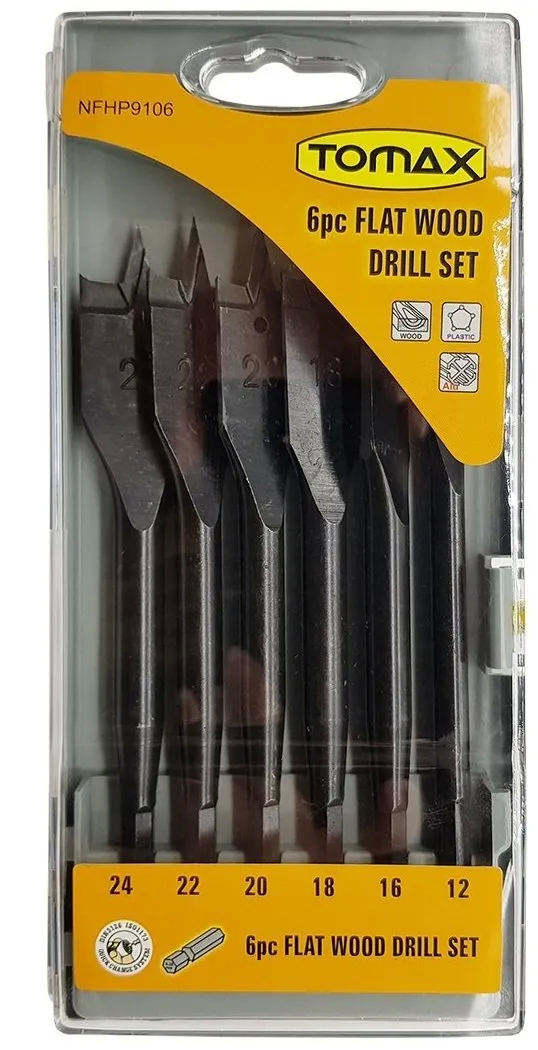 Yaprak Ahşap Matkap Ucu Takımı 12-24 Mm - 6 Parçalı - Lisinya