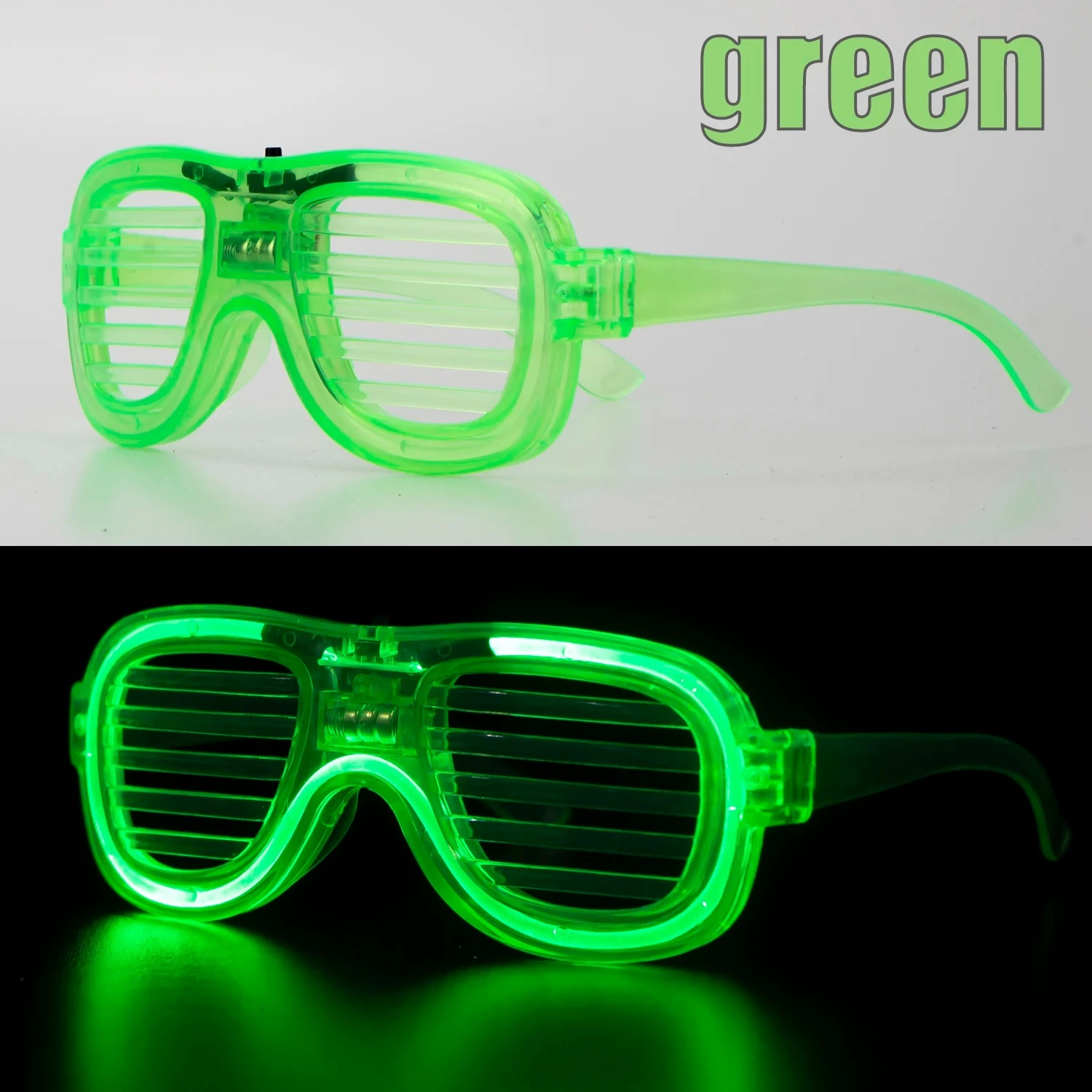 Yeşil Led Işıklı Parti Gözlüğü – Neon Glow Şerit Gözlük 3 Modlu - Lisinya