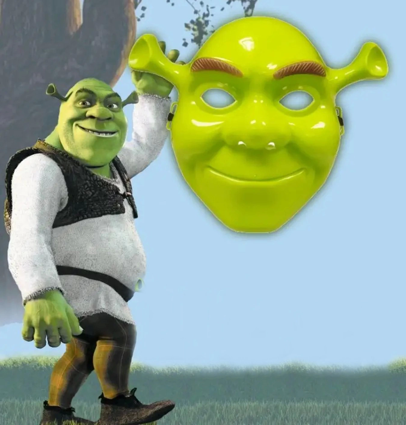 Yeşil Shrek Maskesi 21x25 Cm - Lisinya