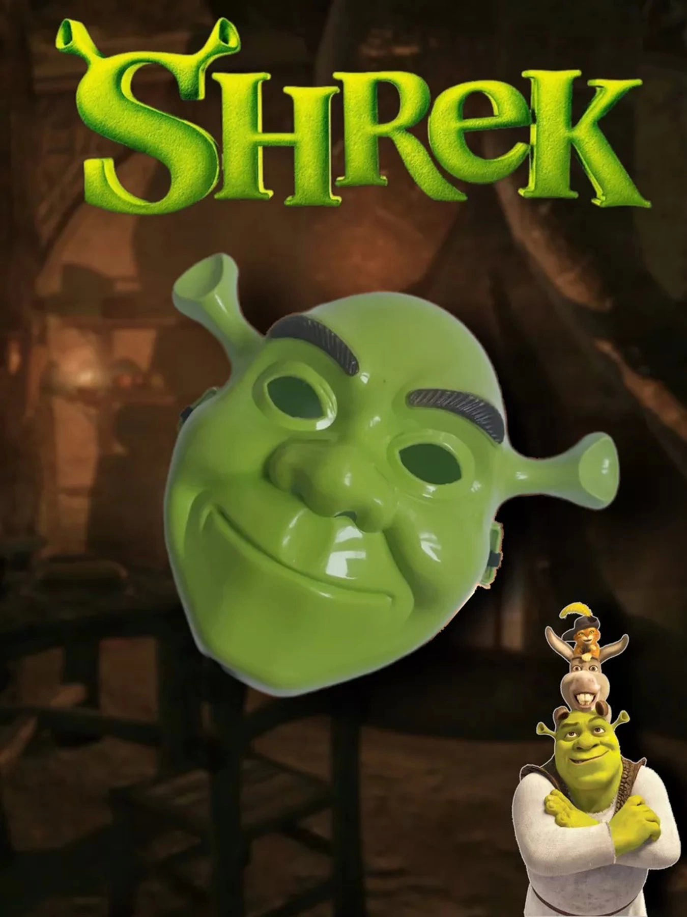 Yeşil Shrek Maskesi 21x25 Cm - Lisinya