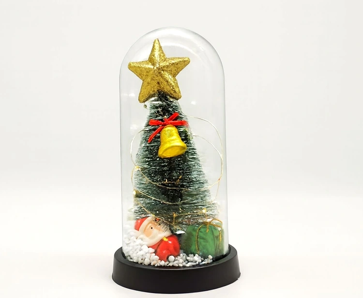 Yılbaşı Temalı Işıklı  Dekoratif Cam Fanus Alk5078 - Lisinya