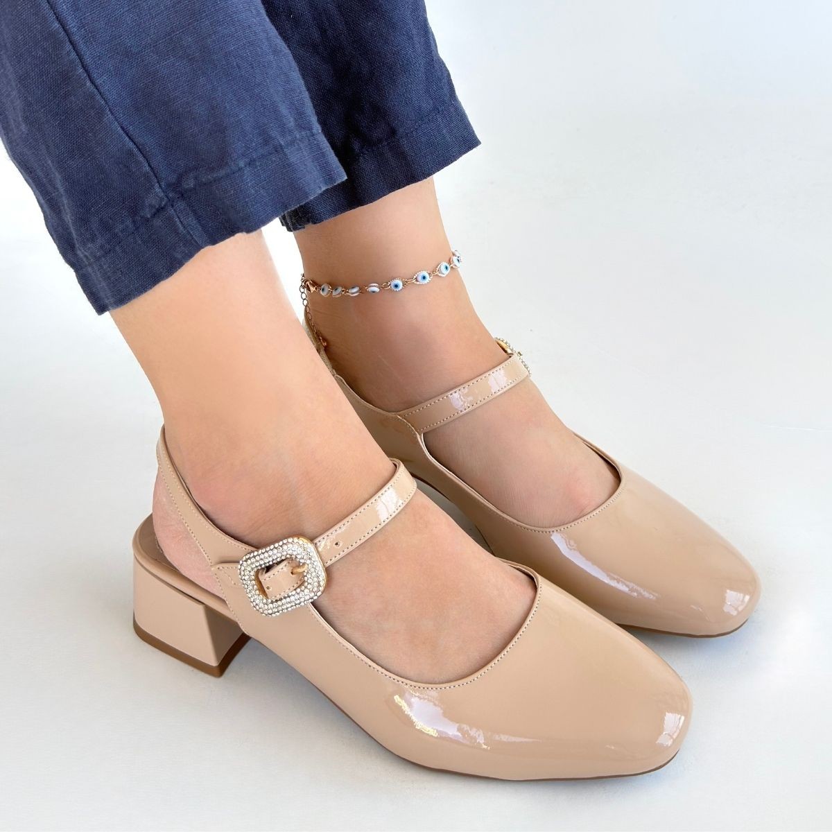 Gowe Nude Rugan Topuklu Ayakkabı - Lisinya