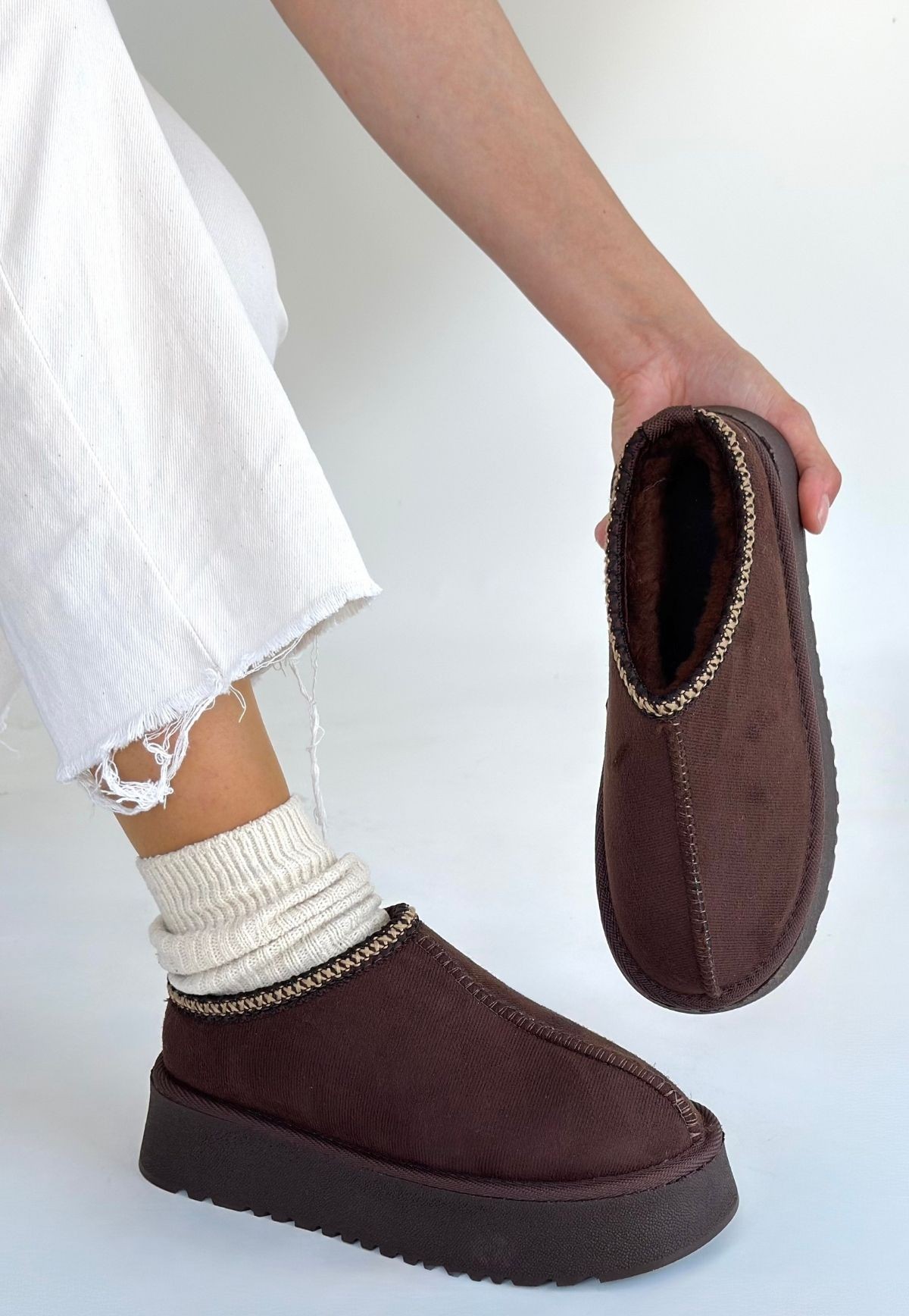 Foyk Kahverengi Süet Bot - Lisinya Foyk Kahverengi Süet Bot - Lisinya