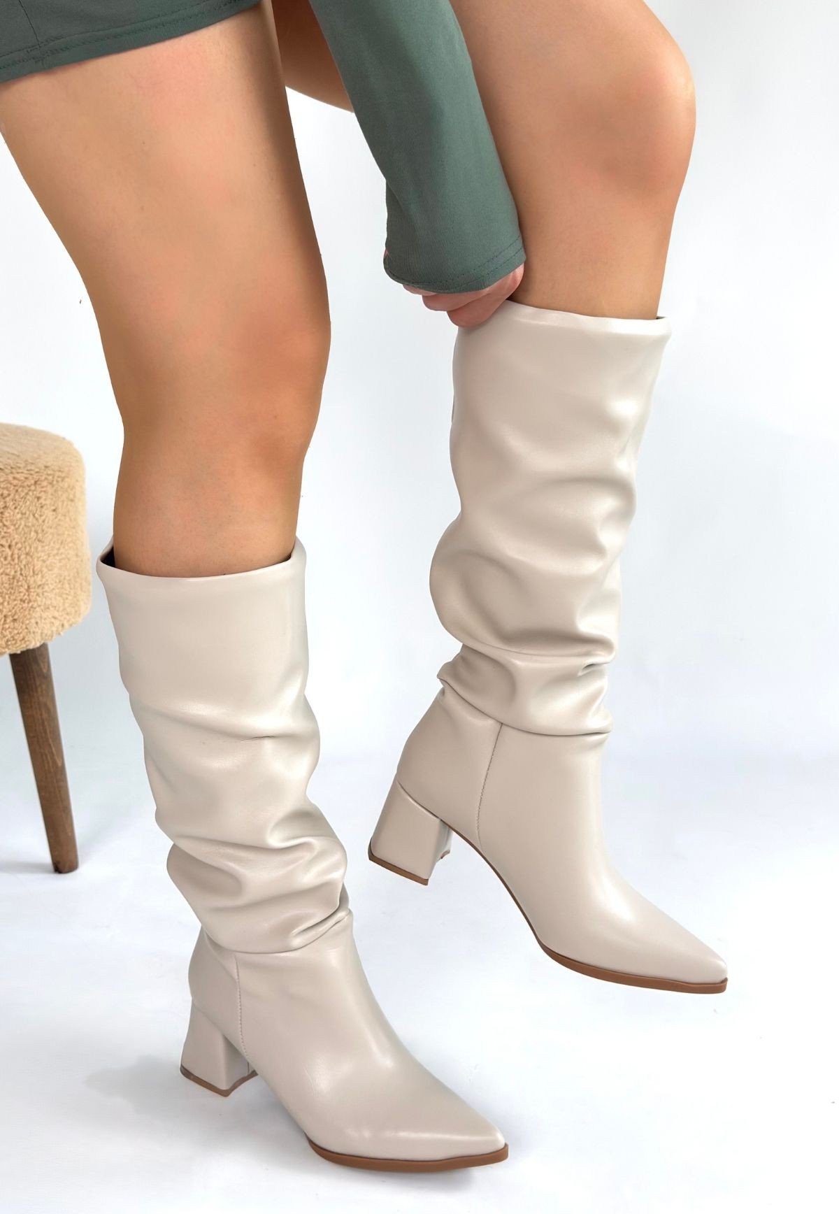 Pitay Ten Cilt Topuklu Çizme - Lisinya