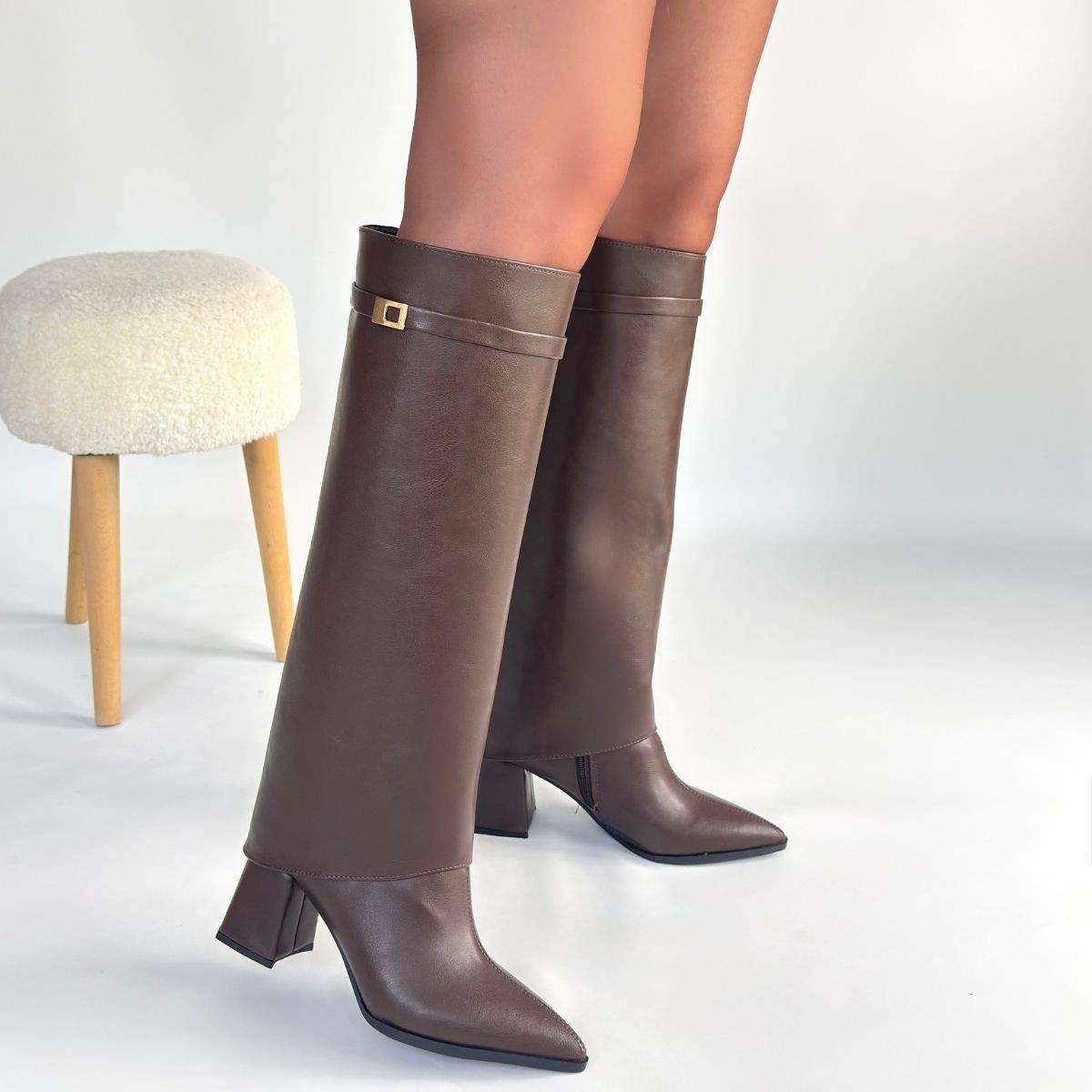 Jike Kahverengi Cilt Tak Çıkar Çizme - Lisinya Jike Kahverengi Cilt Tak Çıkar Çizme - Lisinya