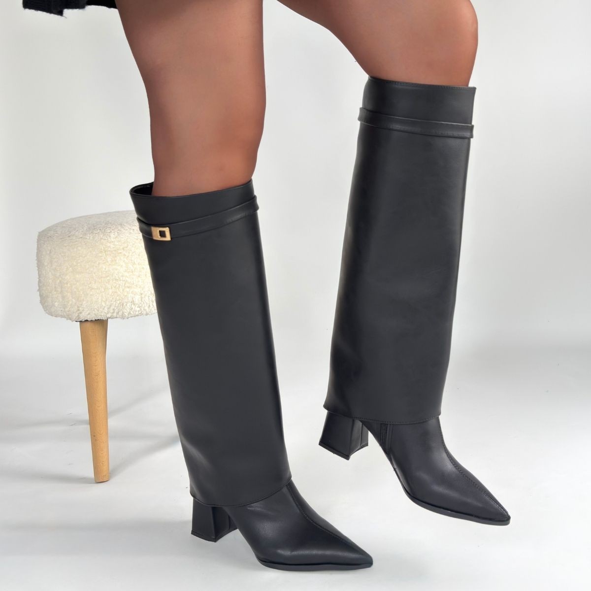 Jike Siyah Cilt Tak Çıkar Çizme - Lisinya Jike Siyah Cilt Tak Çıkar Çizme - Lisinya