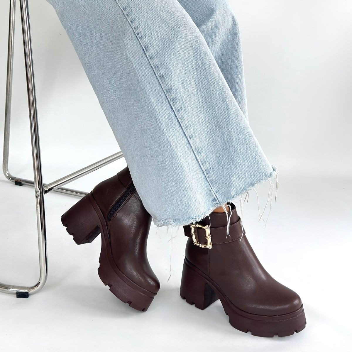 Pinma Kahverengi Cilt Topuklu Bot - Lisinya