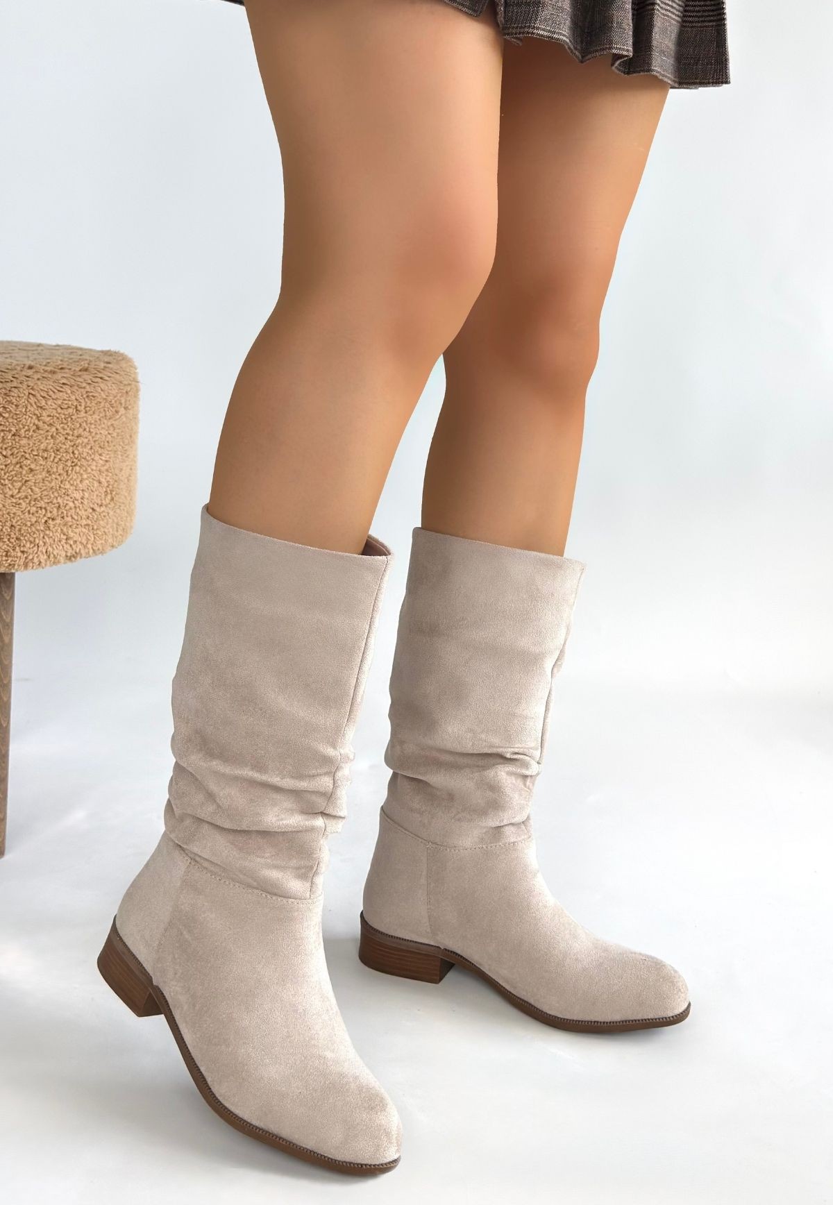 Plod Bej Süet Çizme - Lisinya Plod Bej Süet Çizme - Lisinya