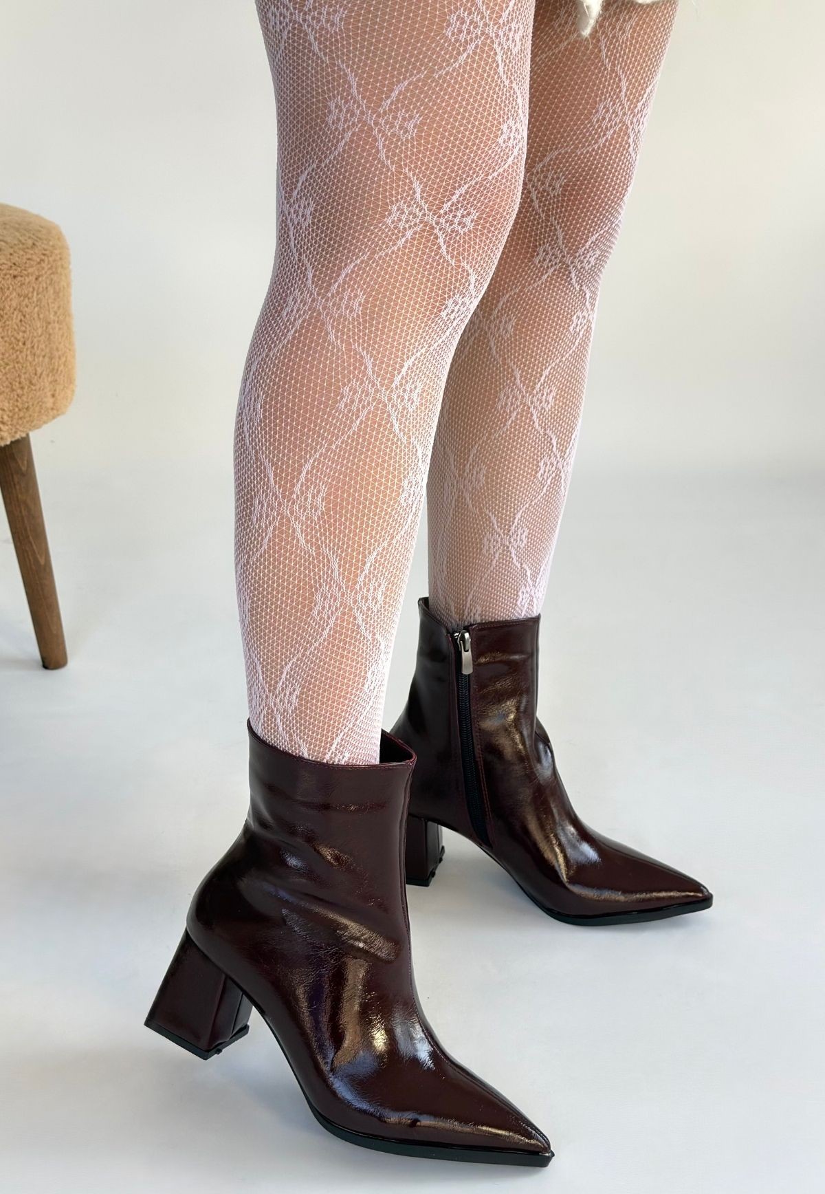 Mosy Bordo Rugan Topuklu Bot - Lisinya