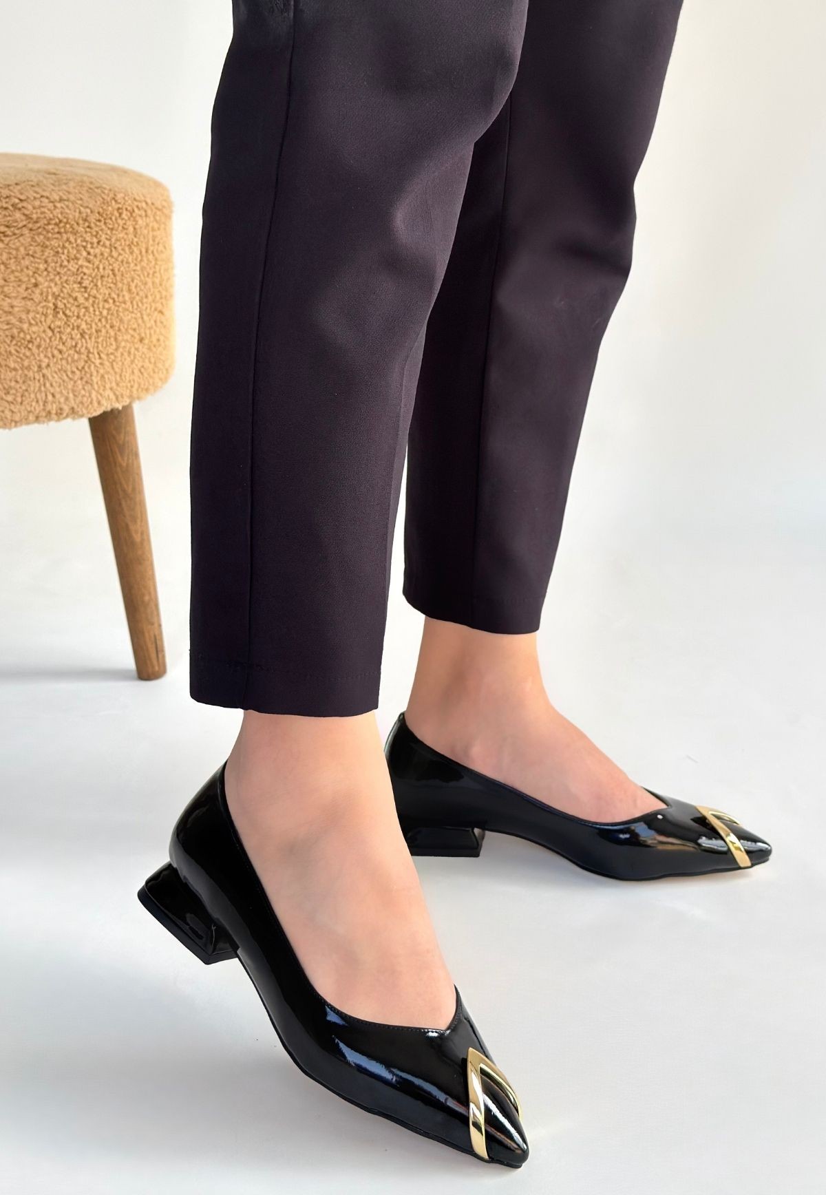 Goes Siyah Rugan Babet Ayakkabı - Lisinya