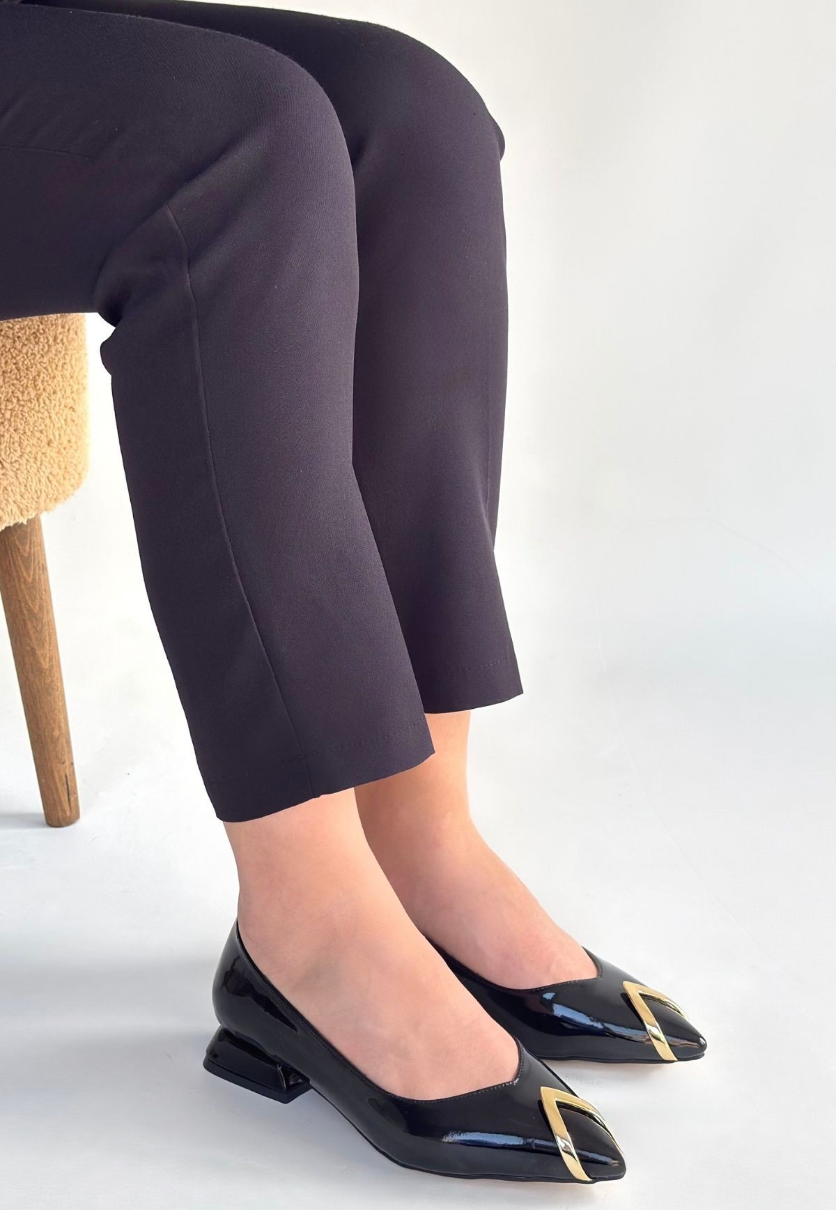 Goes Siyah Rugan Babet Ayakkabı - Lisinya