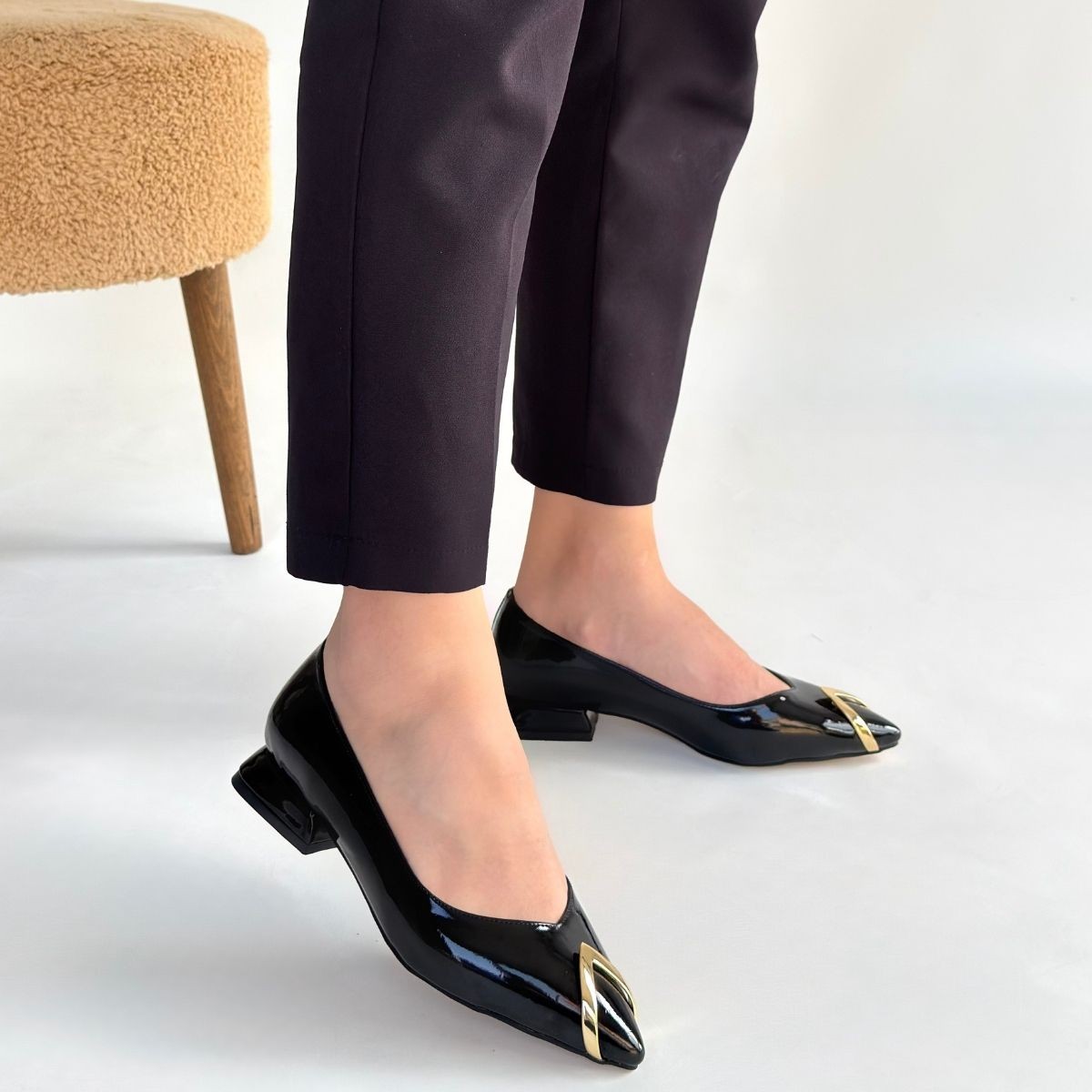 Goes Siyah Rugan Babet Ayakkabı - Lisinya