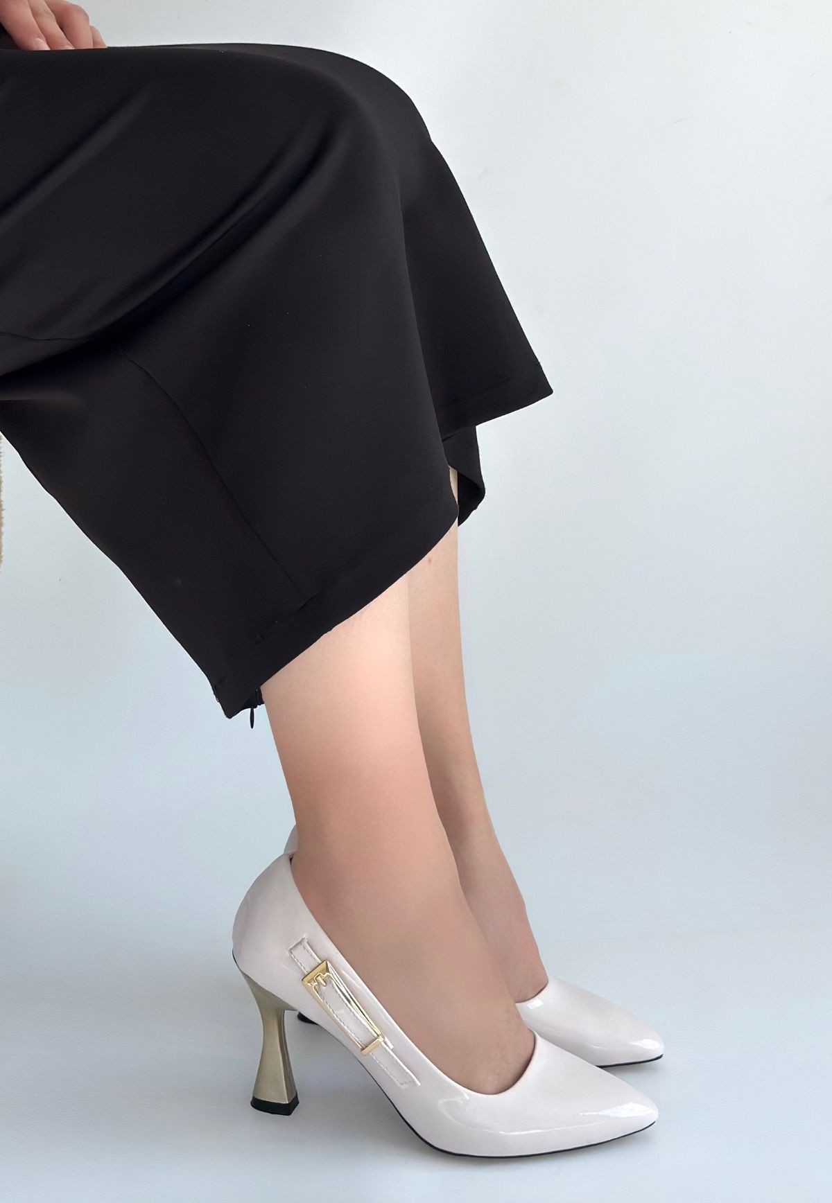 Motya Bej Rugan Topuklu Ayakkabı - Lisinya