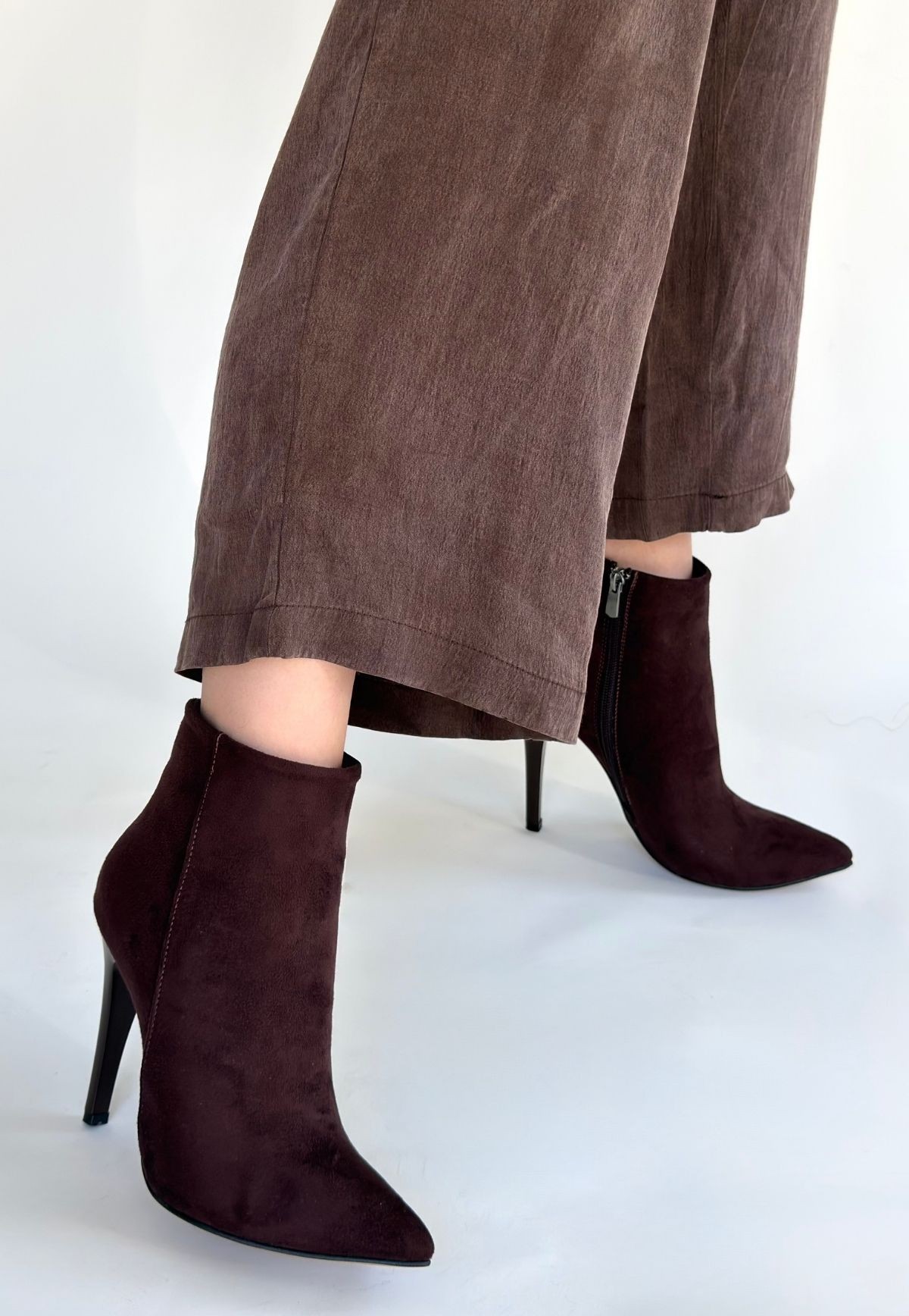 Blan Acı Kahve Süet Topuklu Bot - Lisinya Blan Acı Kahve Süet Topuklu Bot - Lisinya