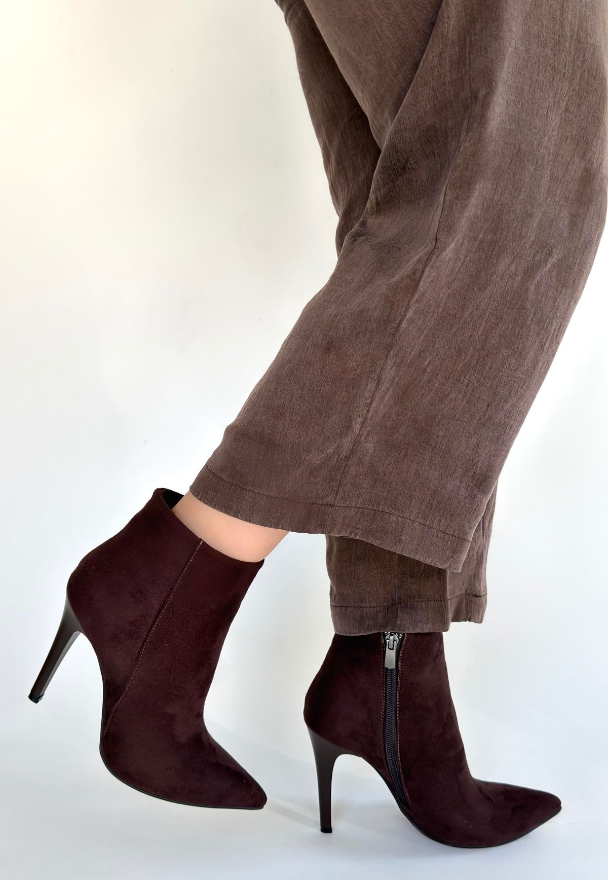 Blan Acı Kahve Süet Topuklu Bot - Lisinya Blan Acı Kahve Süet Topuklu Bot - Lisinya