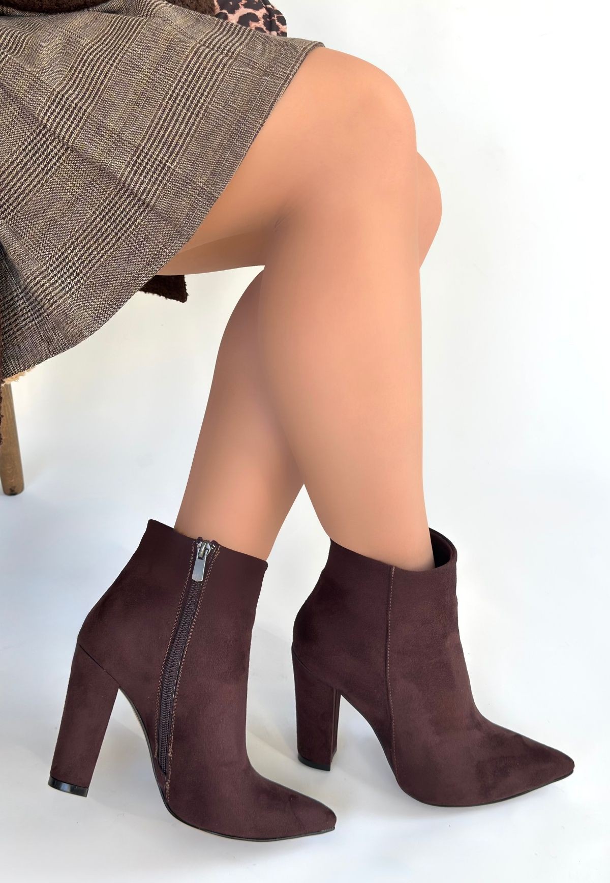 Loora Açık Kahve Süet Topuklu Bot - Lisinya