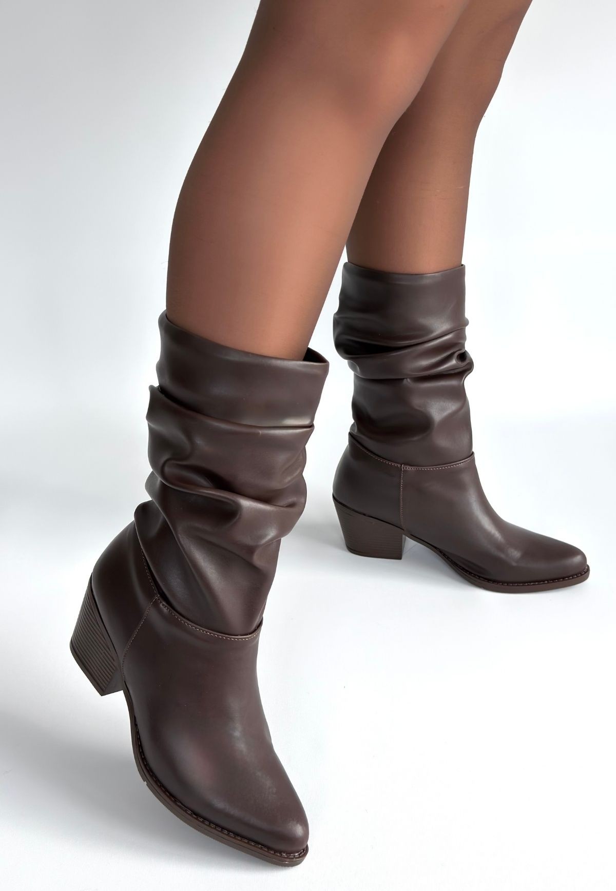 Yior Acı Kahve Cilt Topuklu Bot - Lisinya Yior Acı Kahve Cilt Topuklu Bot - Lisinya