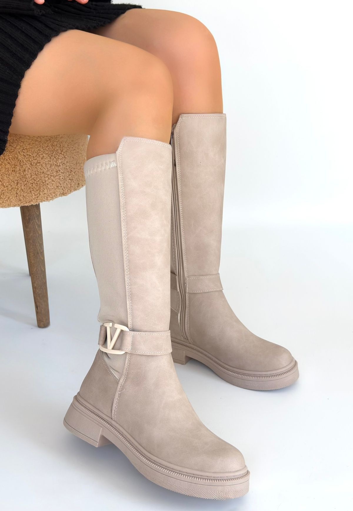 Diona Bej Nubuk Çizme - Lisinya