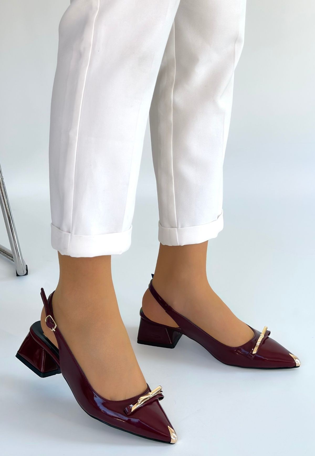 Ricy Bordo Rugan Topuklu Ayakkabı - Lisinya