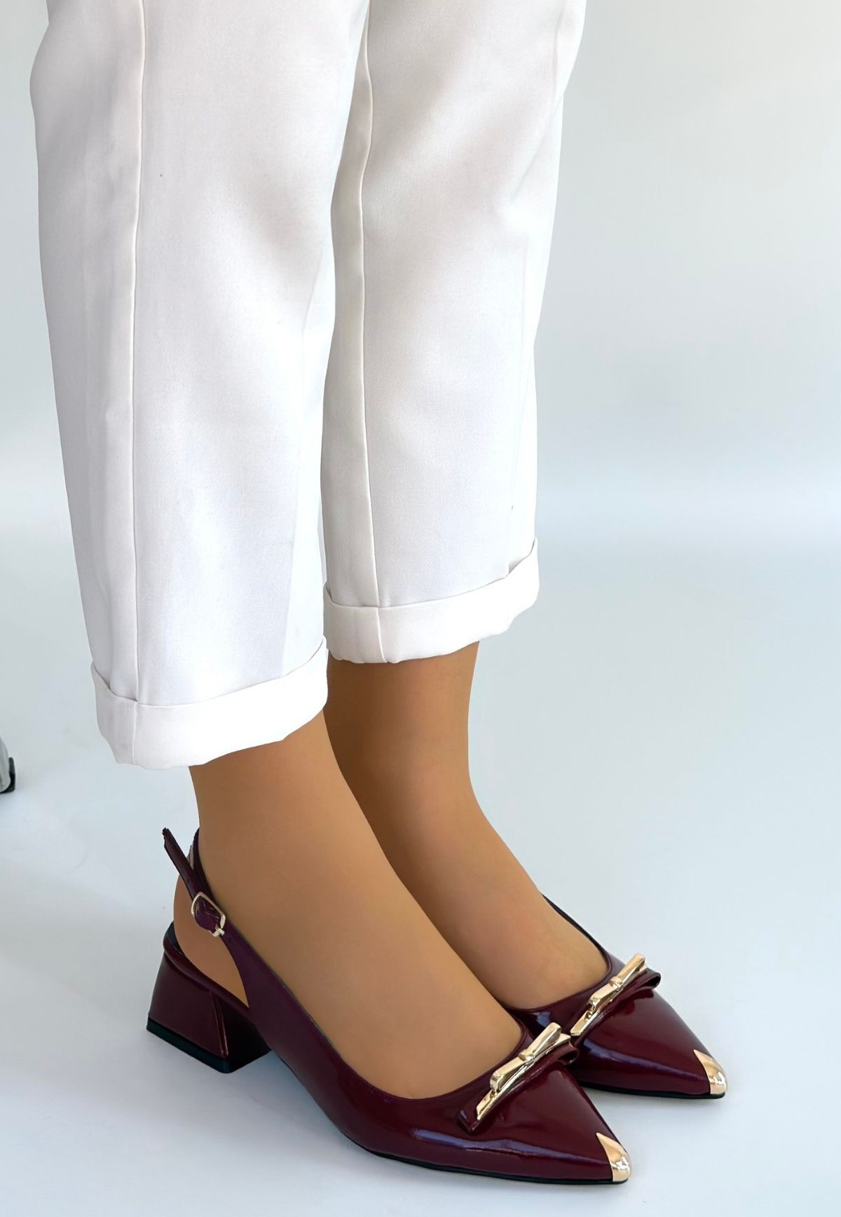 Ricy Bordo Rugan Topuklu Ayakkabı - Lisinya Ricy Bordo Rugan Topuklu Ayakkabı - Lisinya