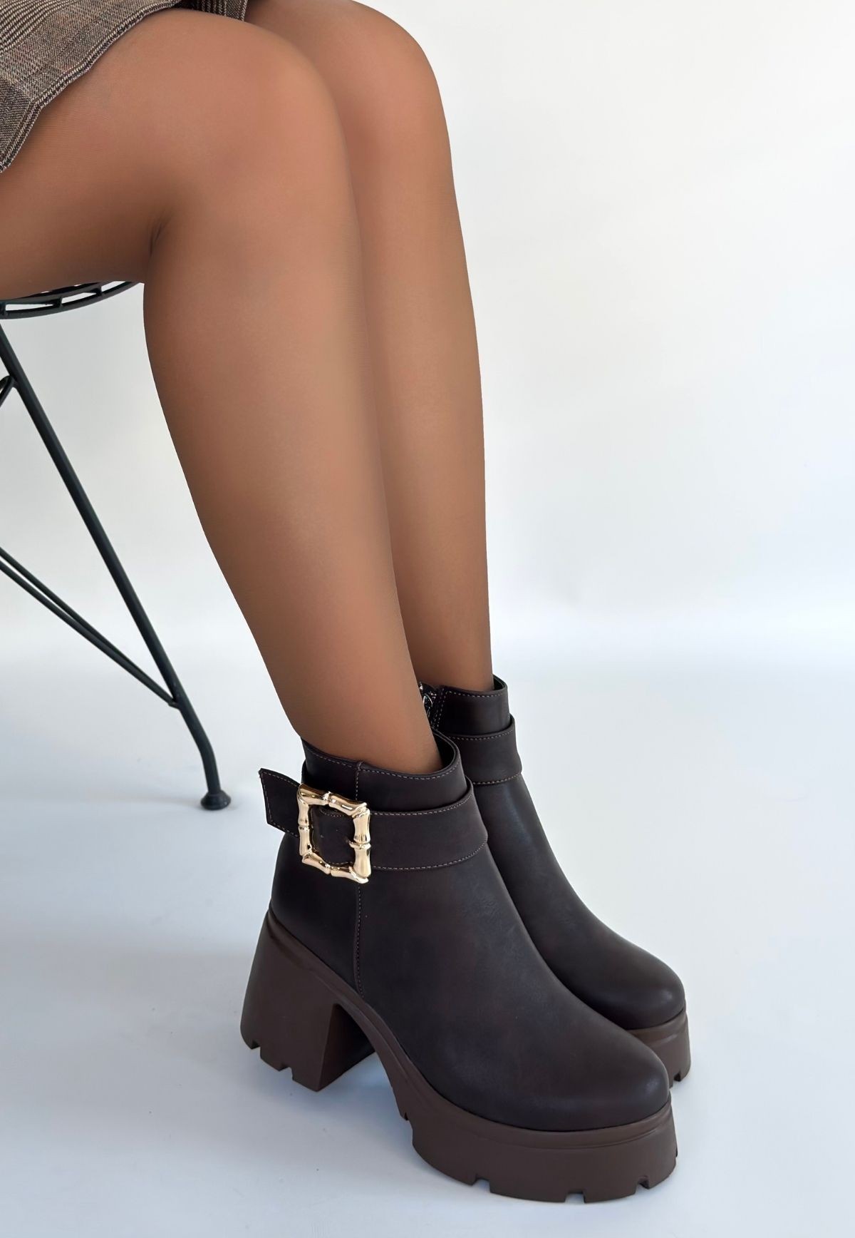 Pinma Acı Kahve Cilt Topuklu Bot - Lisinya