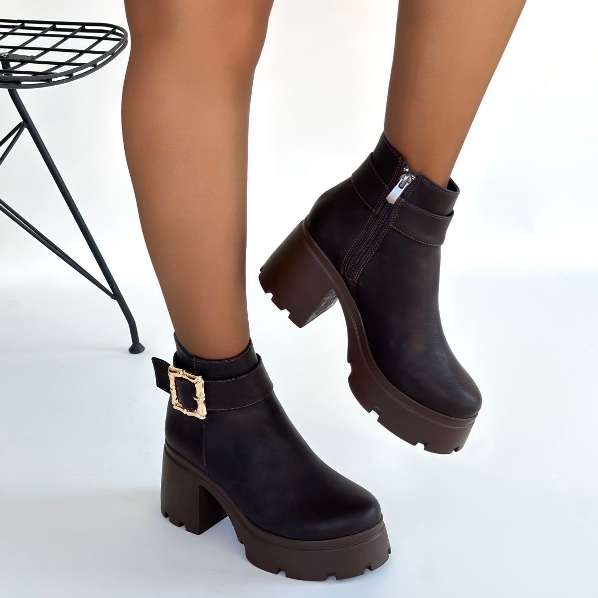 Pinma Acı Kahve Cilt Topuklu Bot - Lisinya