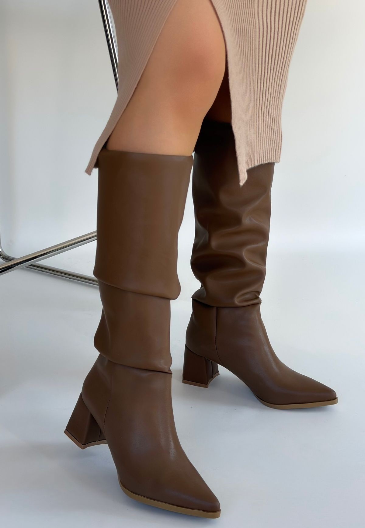 Pitay Vizon Cilt Topuklu Çizme - Lisinya