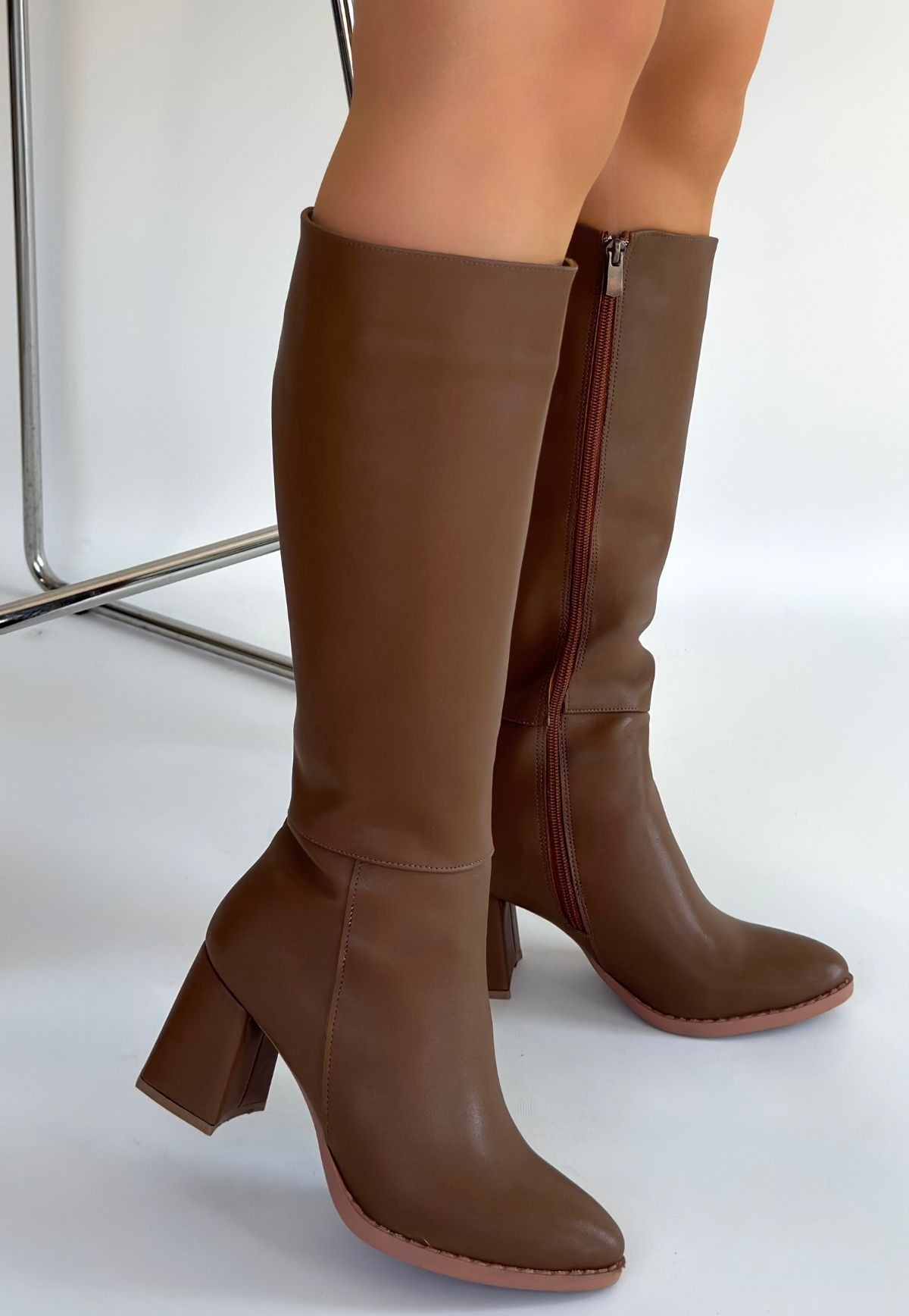 Morena Vizon Cilt BejTopuklu Çizme - Lisinya