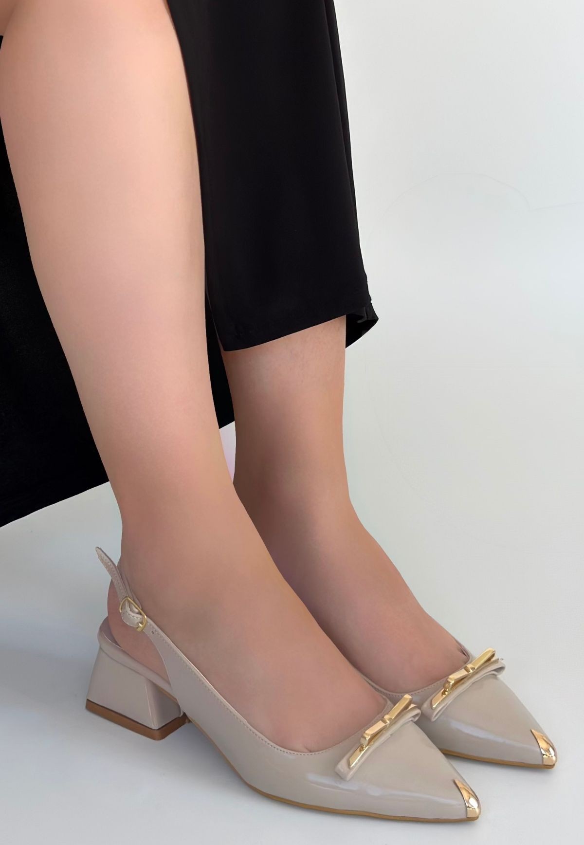 Ricy Bej Rugan Topuklu Ayakkabı - Lisinya