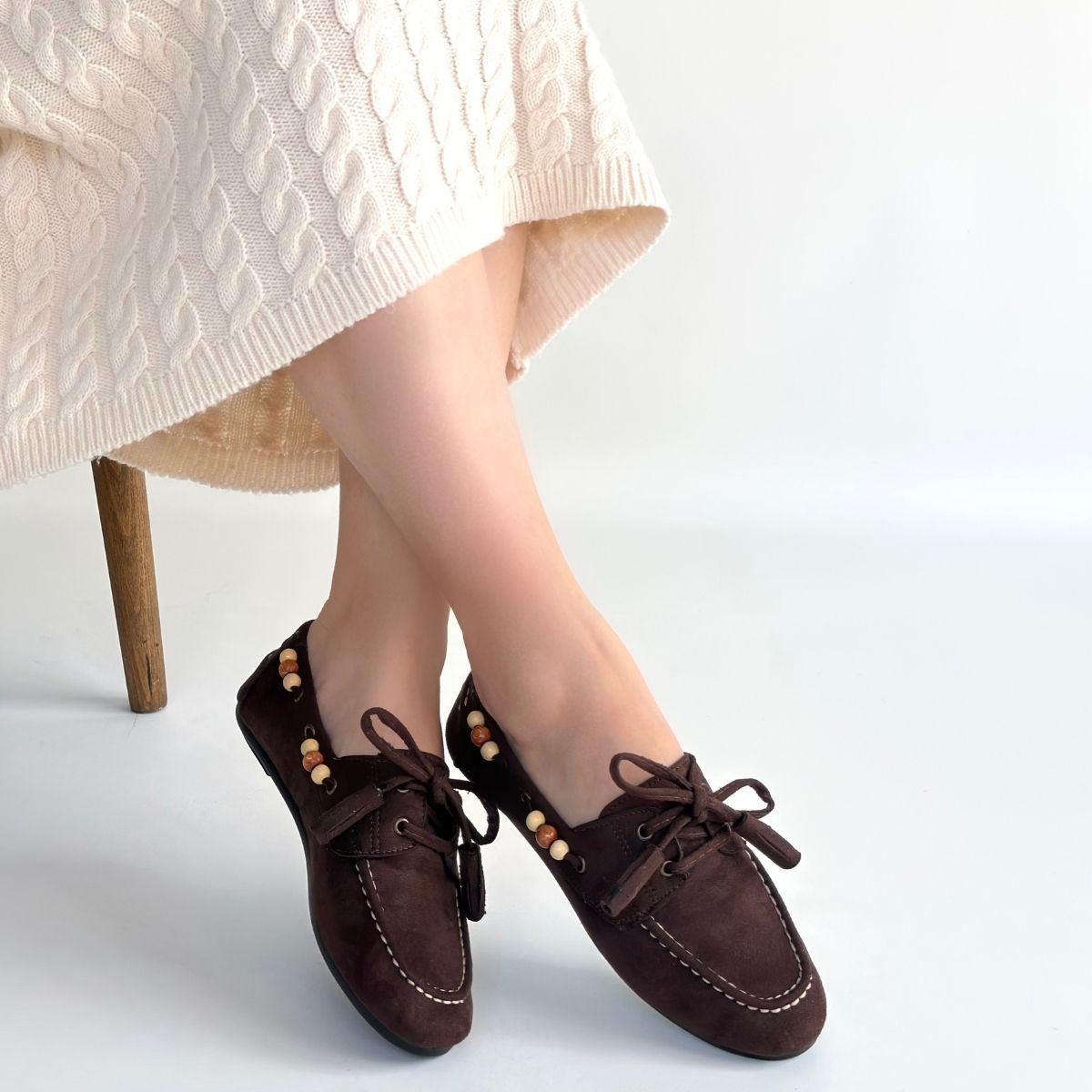 Elora Kahve Süet Babet - Lisinya