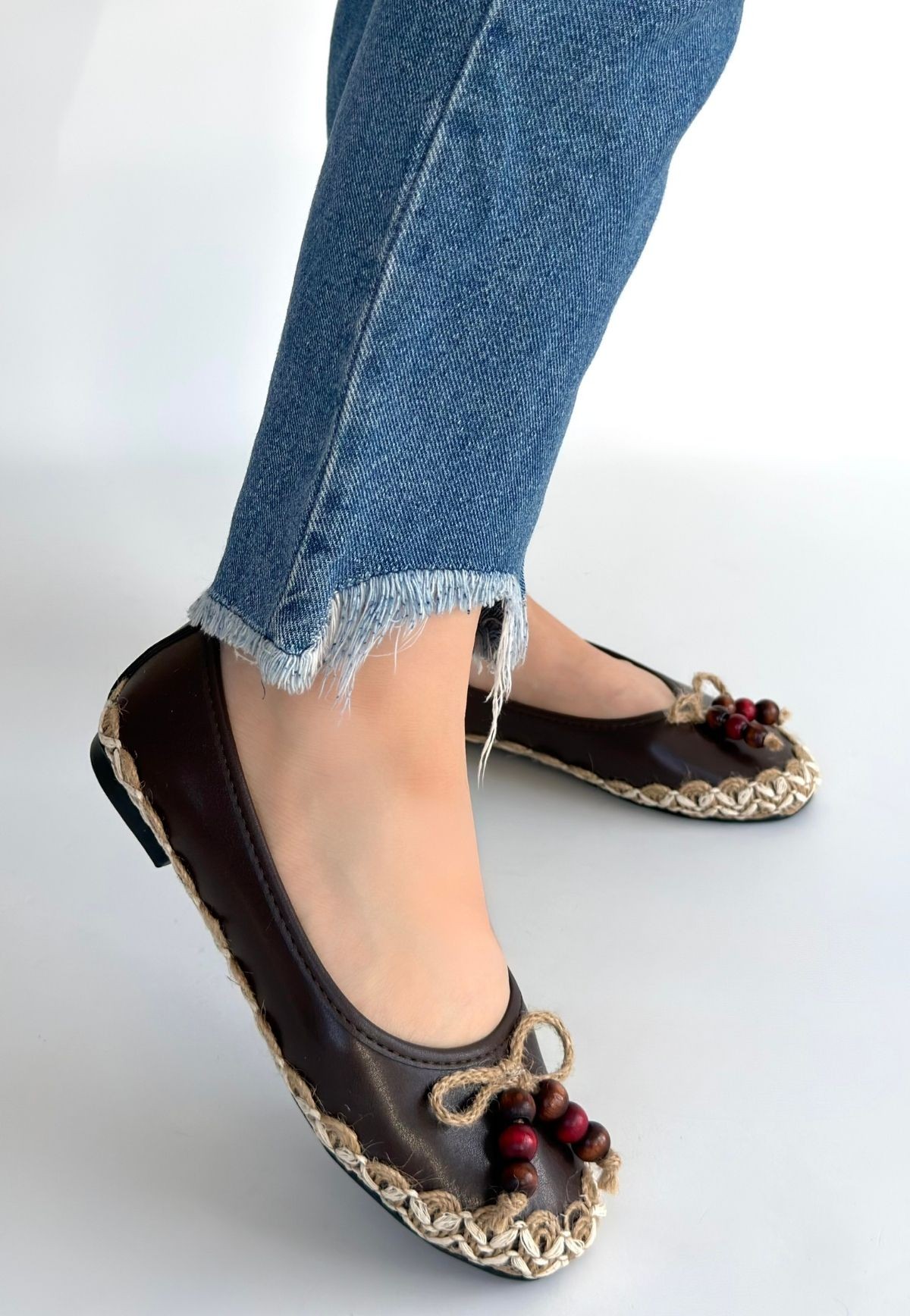 Ilwe Kahverengi Cilt Babet Ayakkabı - Lisinya