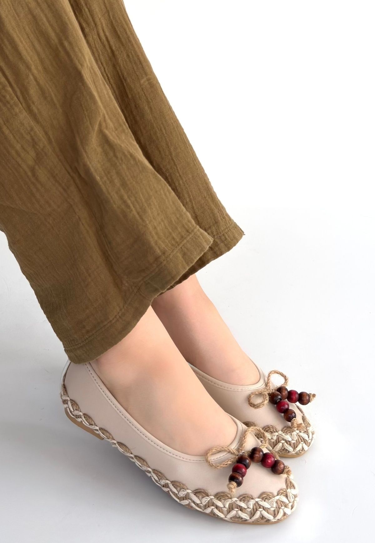 Ilwe Bej Cilt Babet Ayakkabı - Lisinya Ilwe Bej Cilt Babet Ayakkabı - Lisinya