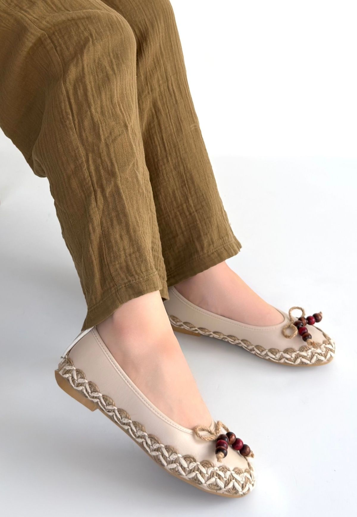 Ilwe Bej Cilt Babet Ayakkabı - Lisinya Ilwe Bej Cilt Babet Ayakkabı - Lisinya