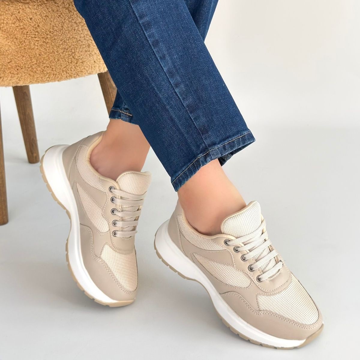 Slar Vizon Cilt Bağcıklı Spor Ayakkabı - Lisinya