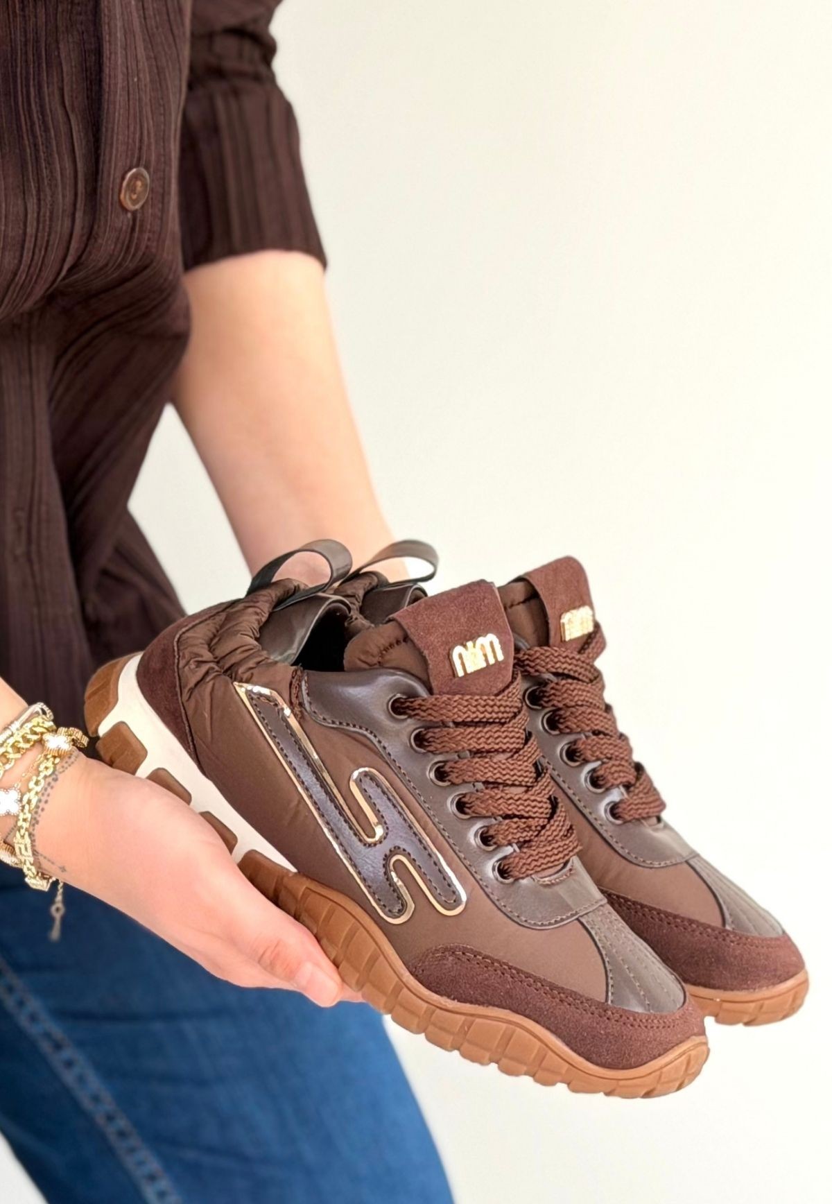 Huer Kahverengi Nubuk Bağcıklı Spor Ayakkabı - Lisinya