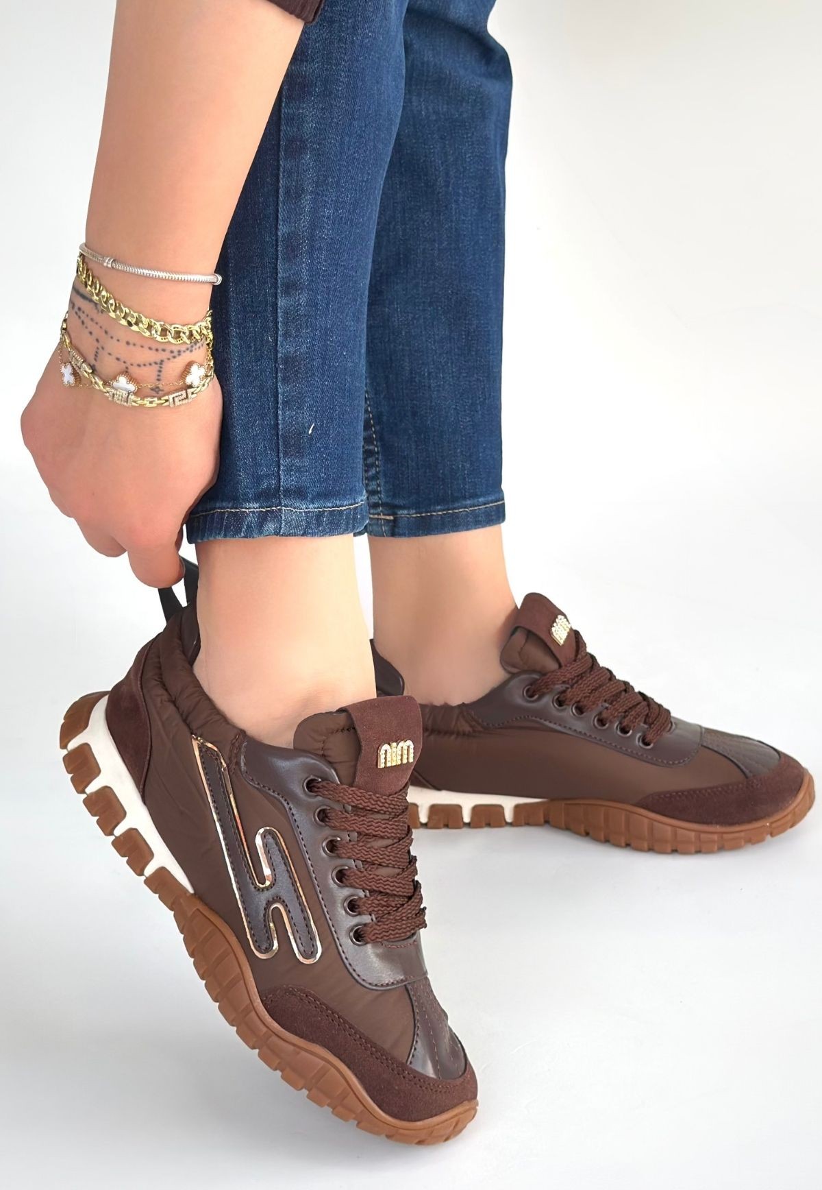 Huer Kahverengi Nubuk Bağcıklı Spor Ayakkabı - Lisinya