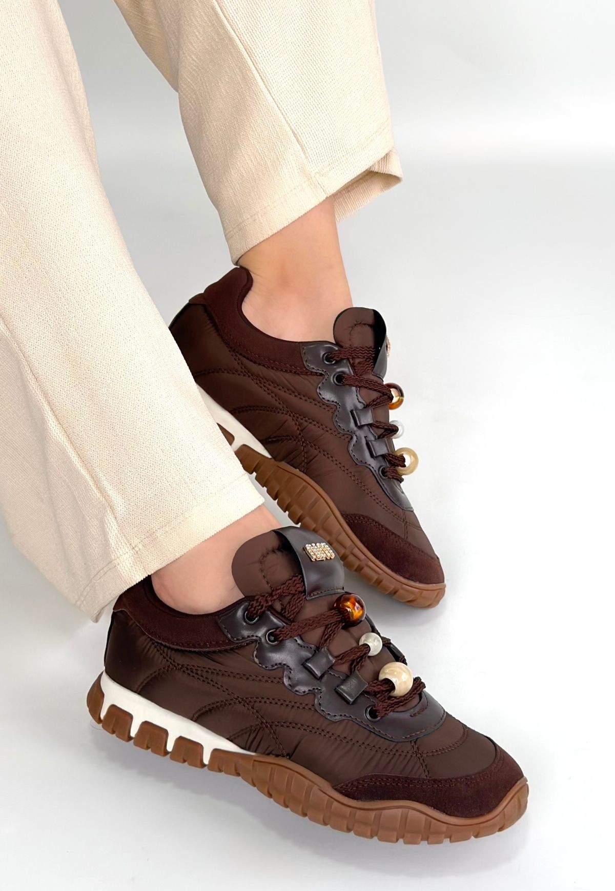 Tues Kahverengi Nubuk Bağcıklı Spor Ayakkabı - Lisinya