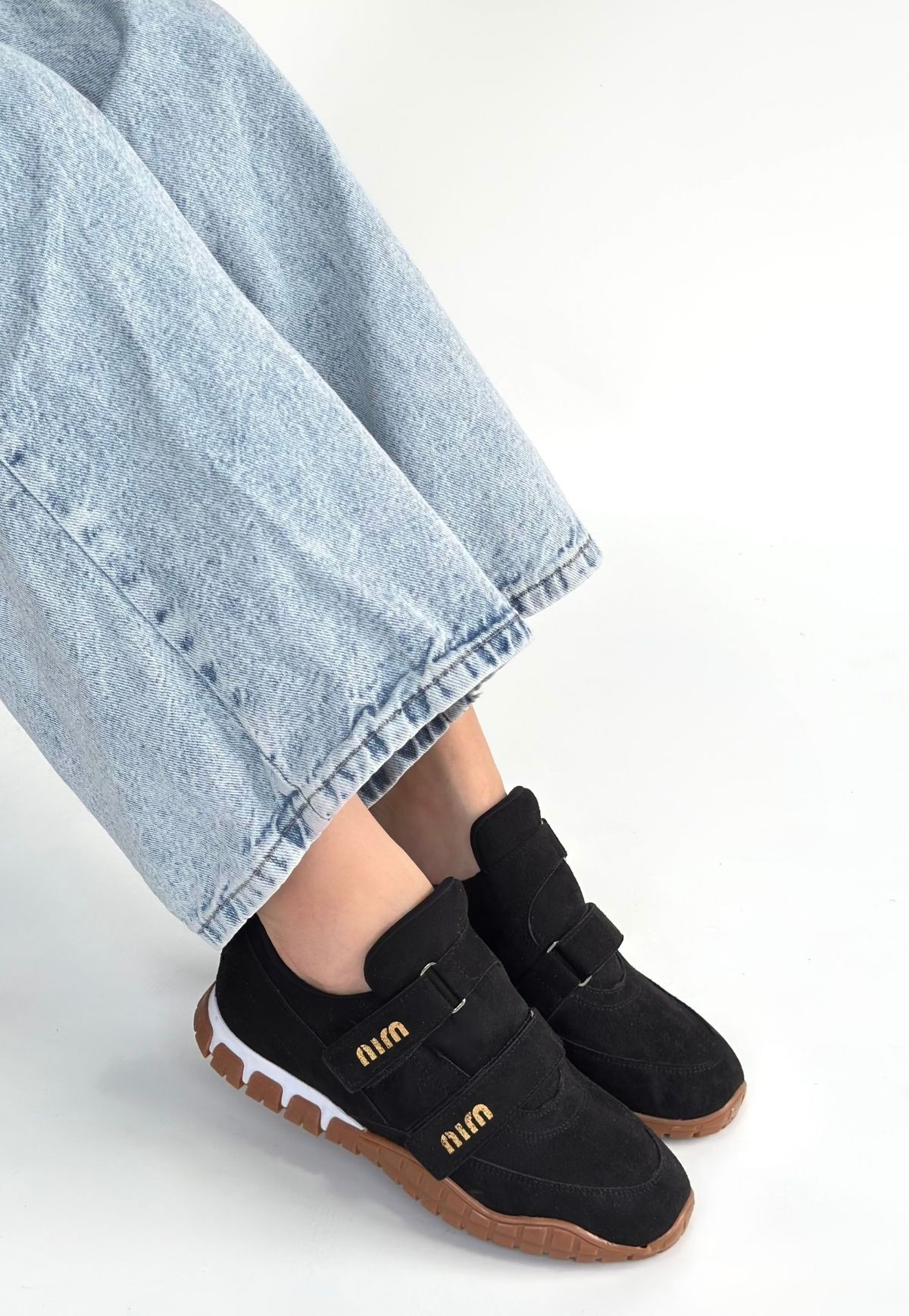 Tunga Siyah Süet Cırt Cırtlı Spor Ayakkabı - Lisinya