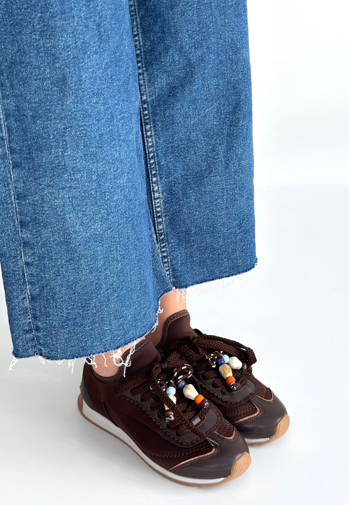 Riaf Kahverengi Cilt Bağcıklı Spor Ayakkabı - Lisinya