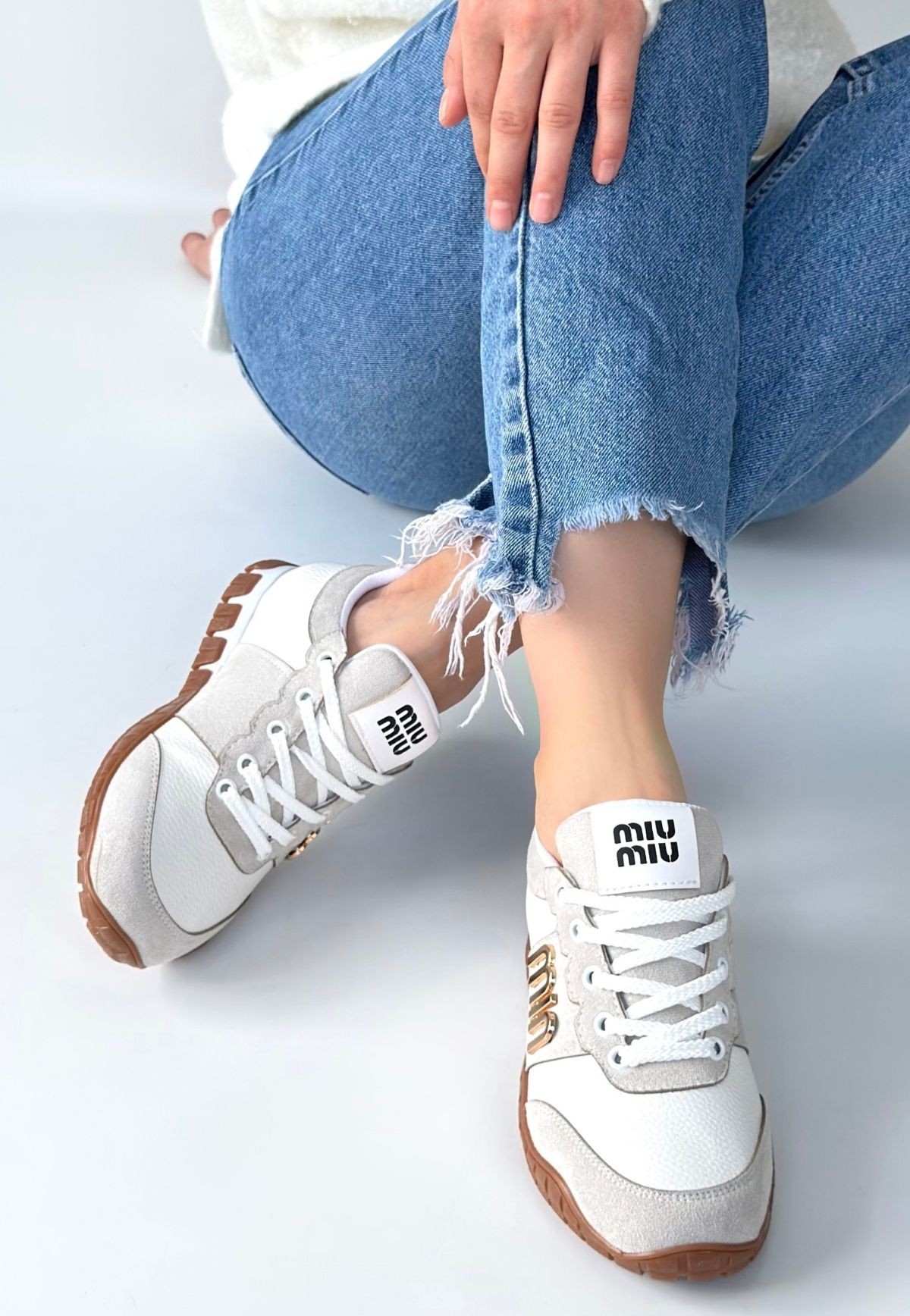 Marje Beyaz Cilt Bağcıklı Spor Ayakkabı - Lisinya