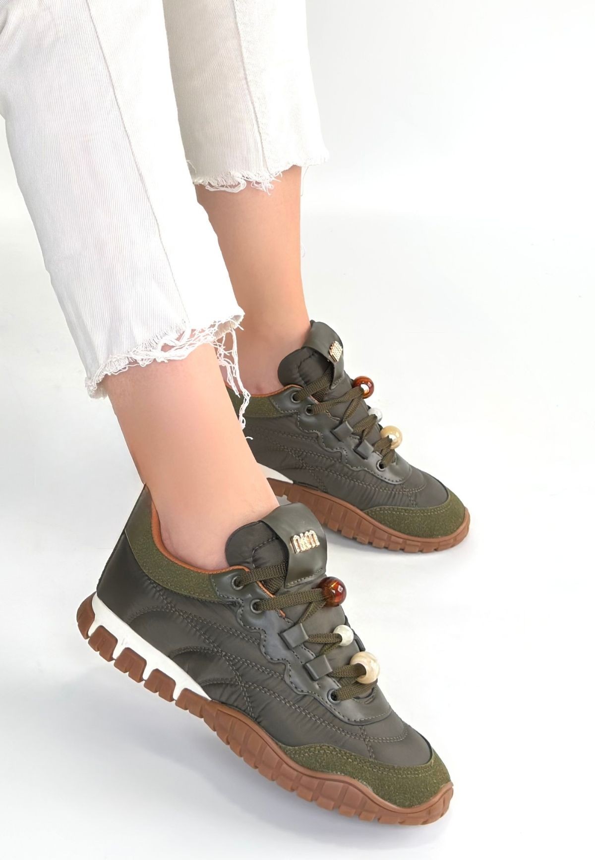 Tues Yeşik Nubuk Bağcıklı Spor Ayakkabı - Lisinya