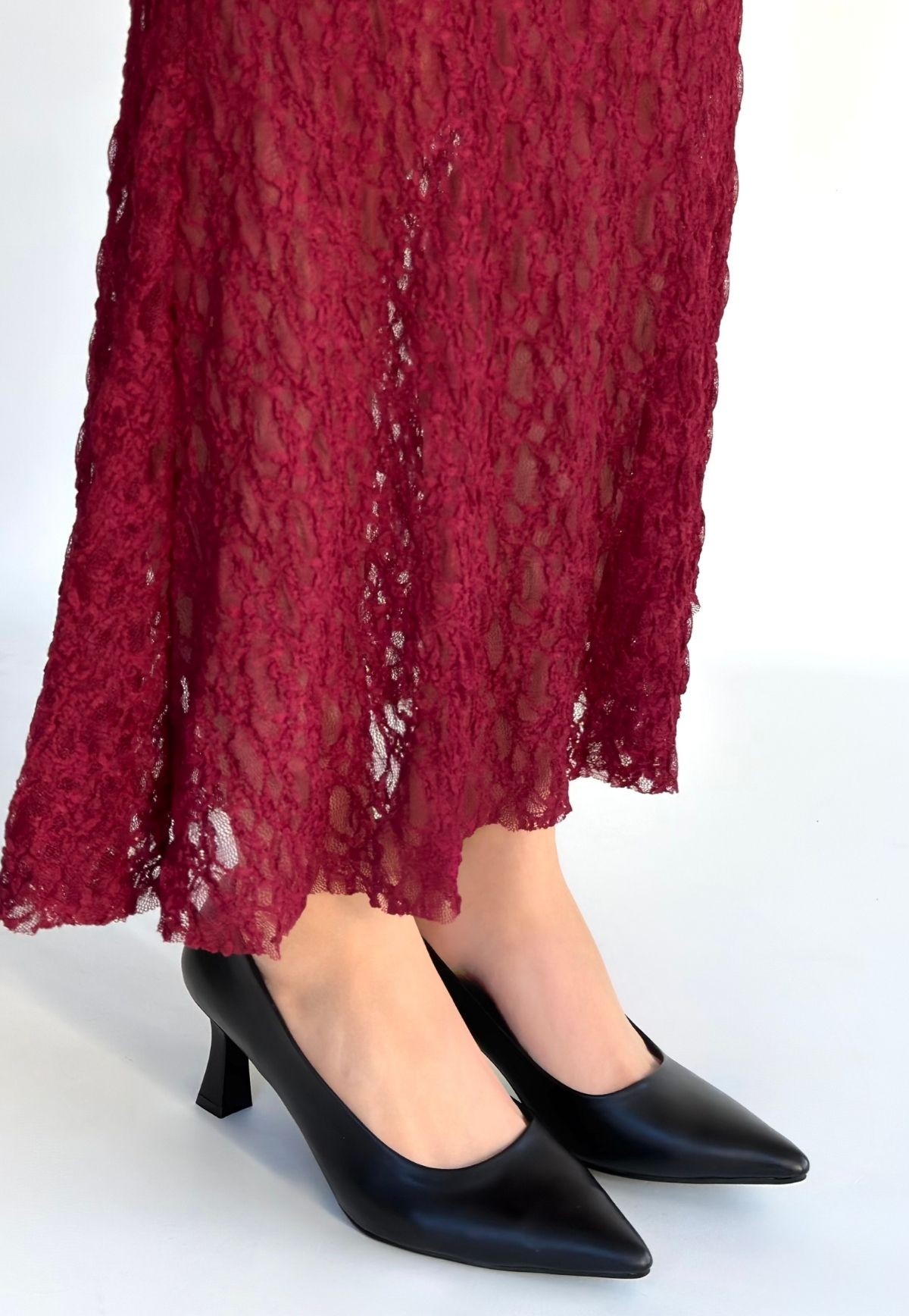 Mırta Siyah Cilt Topuklu Ayakkabı - Lisinya