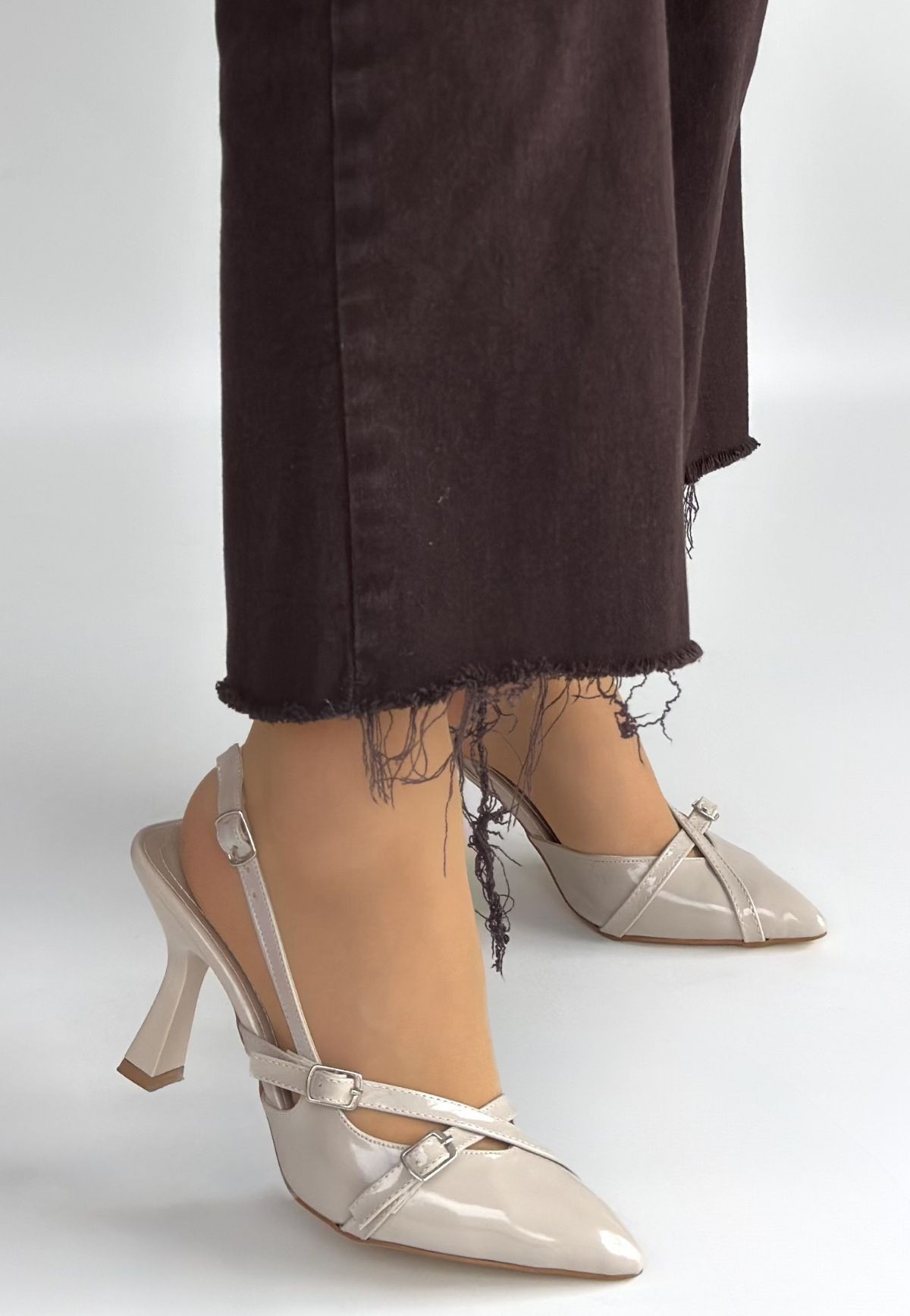 Tetti Bej Rugan Topuklu Ayakkabı - Lisinya