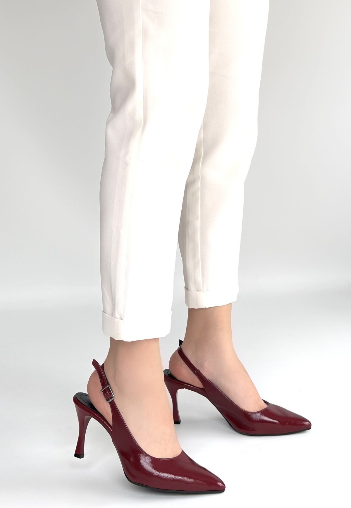 Uster Bordo Rugan Topuklu Ayakkabı - Lisinya